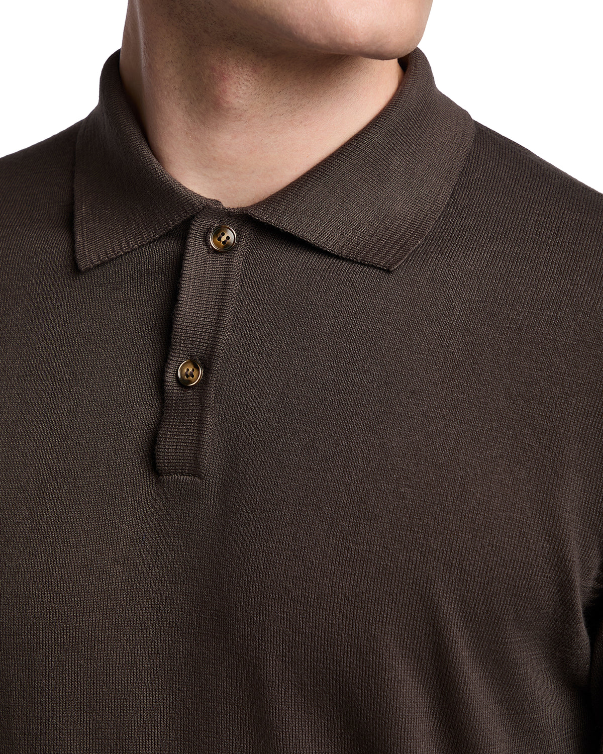 Andrey polo shirt in dark brown cotton