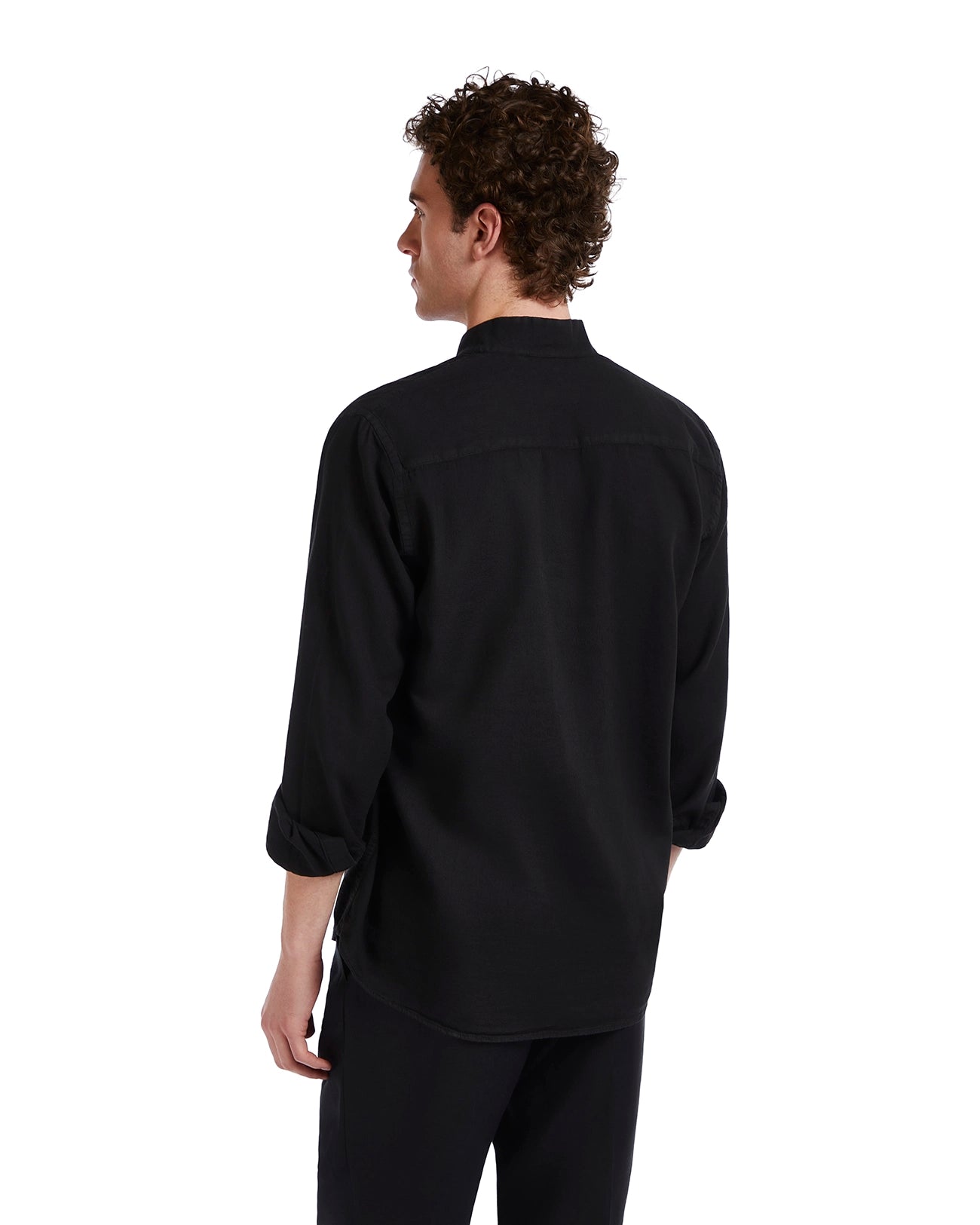 Camicia Waikiki in lino e cotone nera