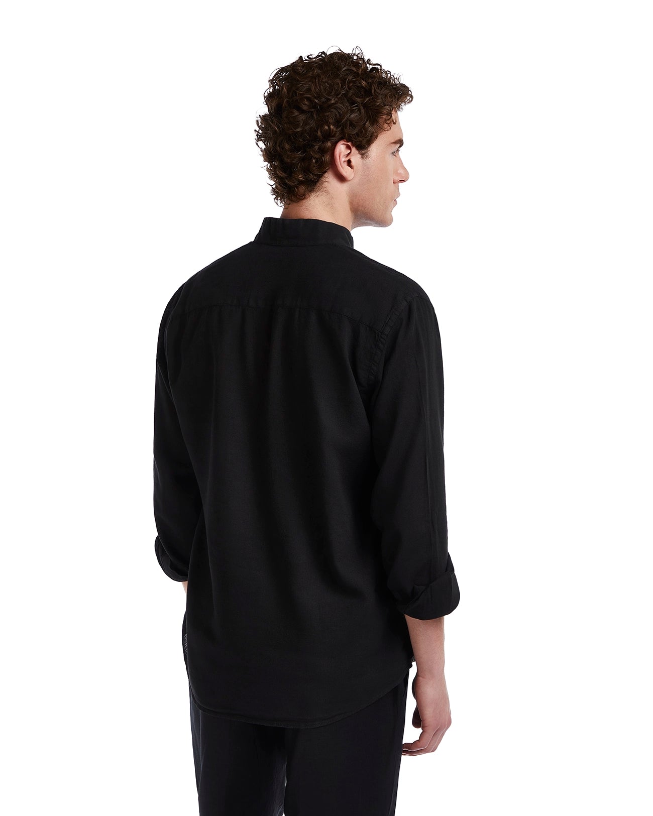 Camicia Waikiki in lino e cotone nera