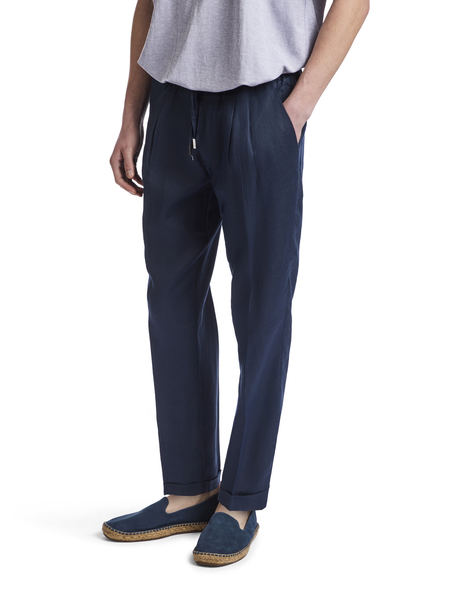 Pantalón Cary de lino puro azul