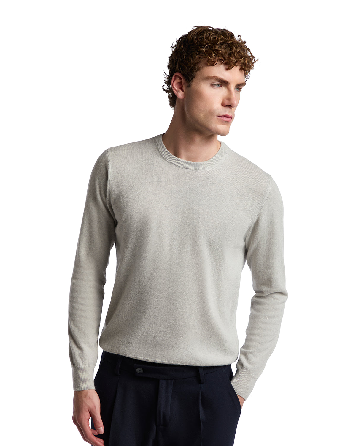 Sudadera de cuello redondo Dustin de mezcla de cachemir gris