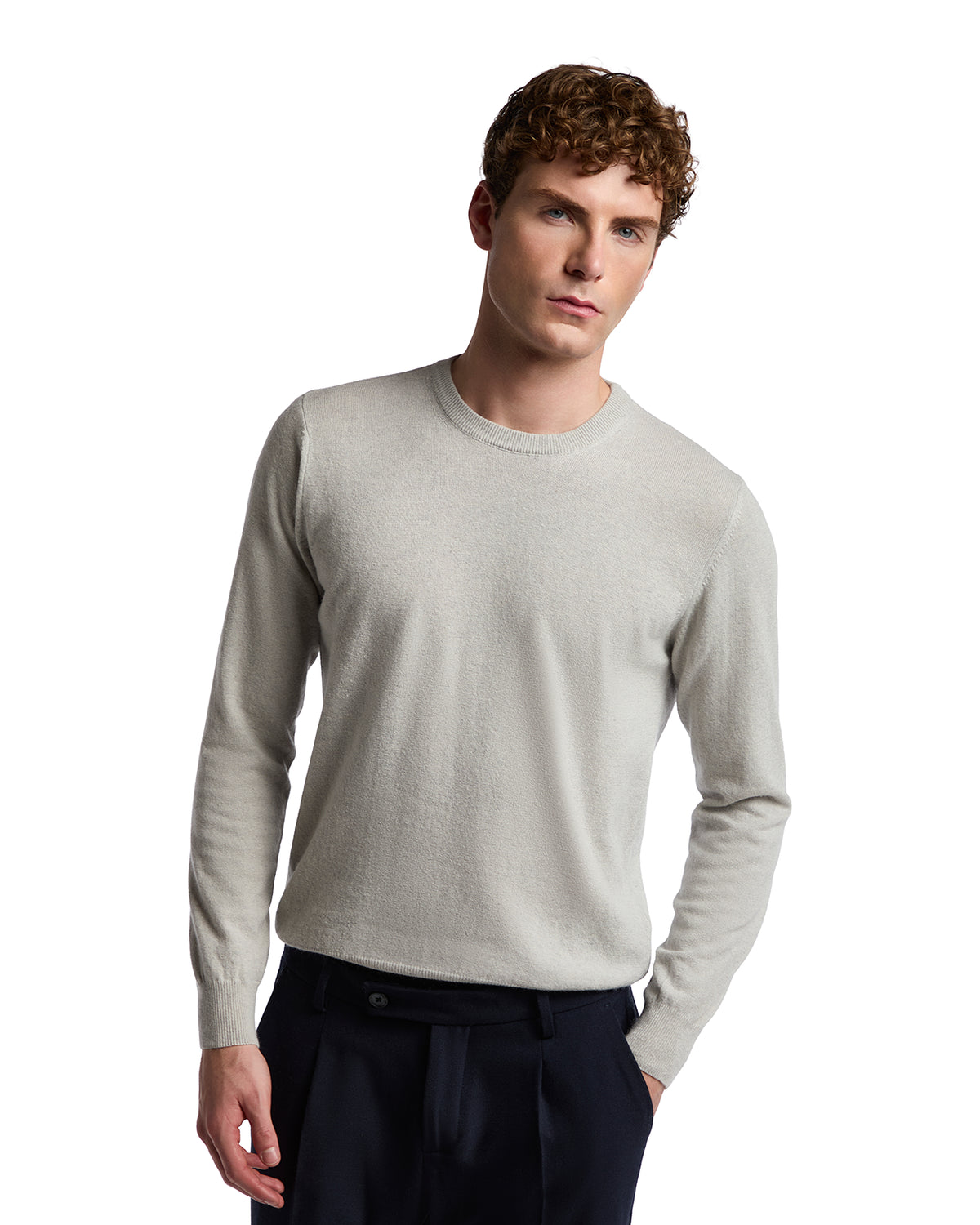 Sudadera de cuello redondo Dustin de mezcla de cachemir gris