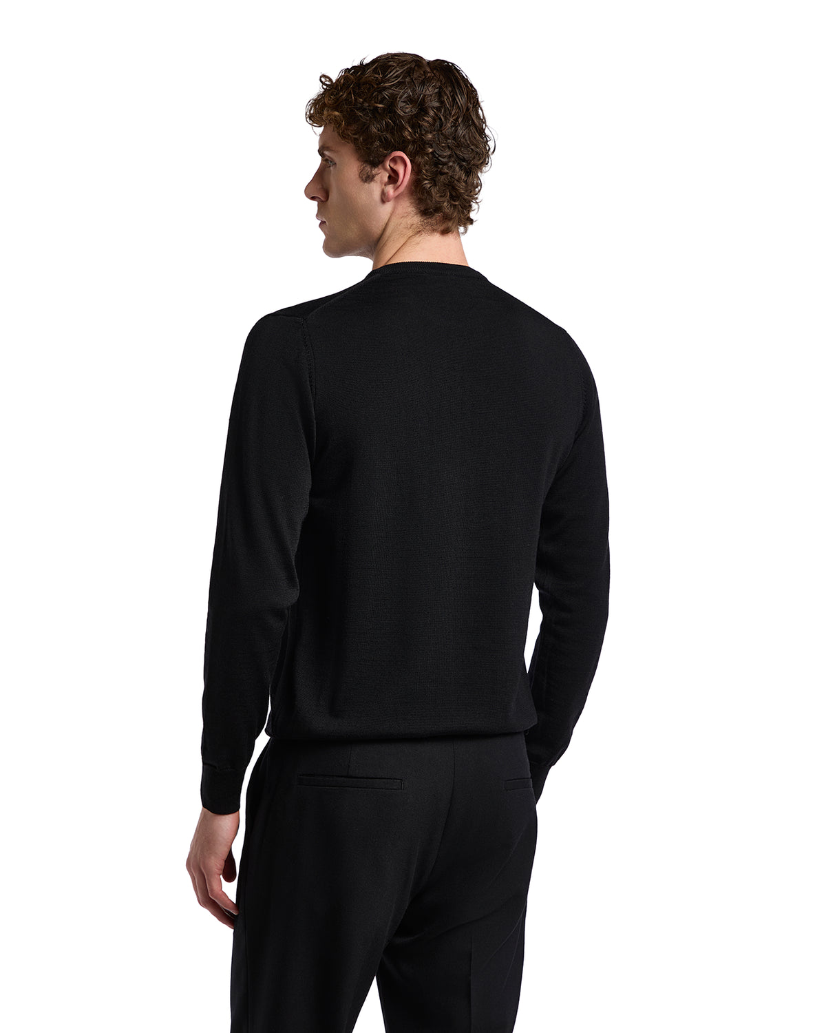 Girocollo Furore in lana merino Tollegno nero