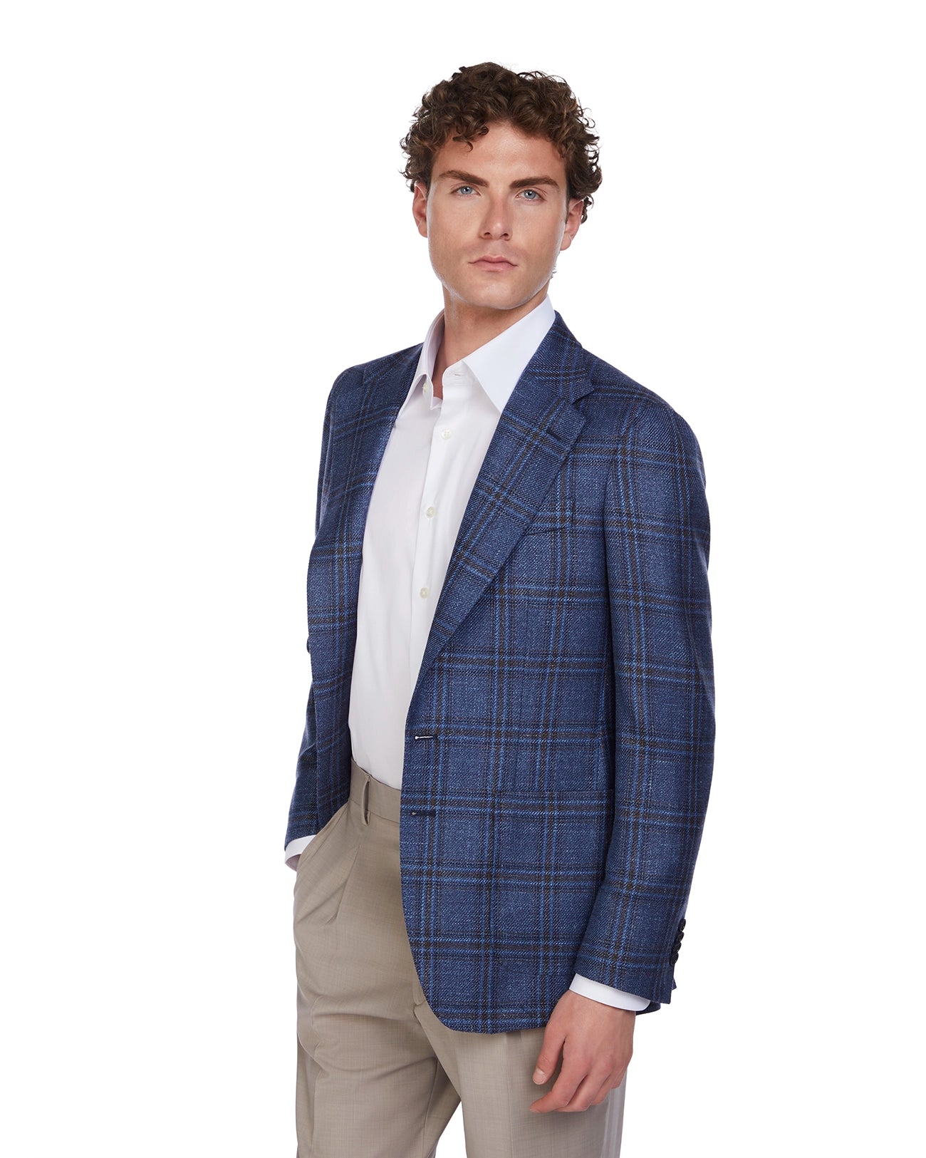Giacca Summer time Loro Piana in tweed blu