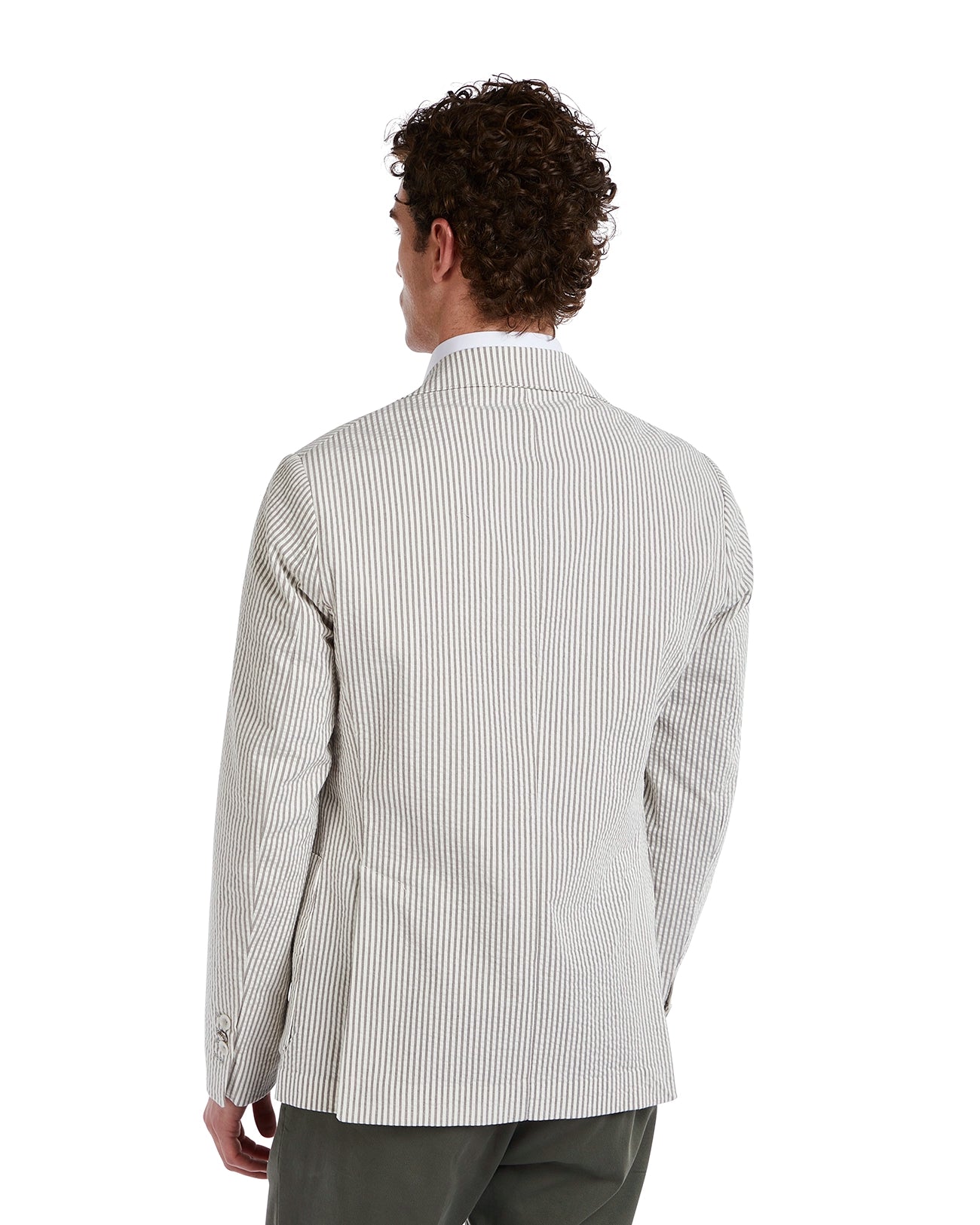 Chaqueta Norcia gofrada a rayas beis