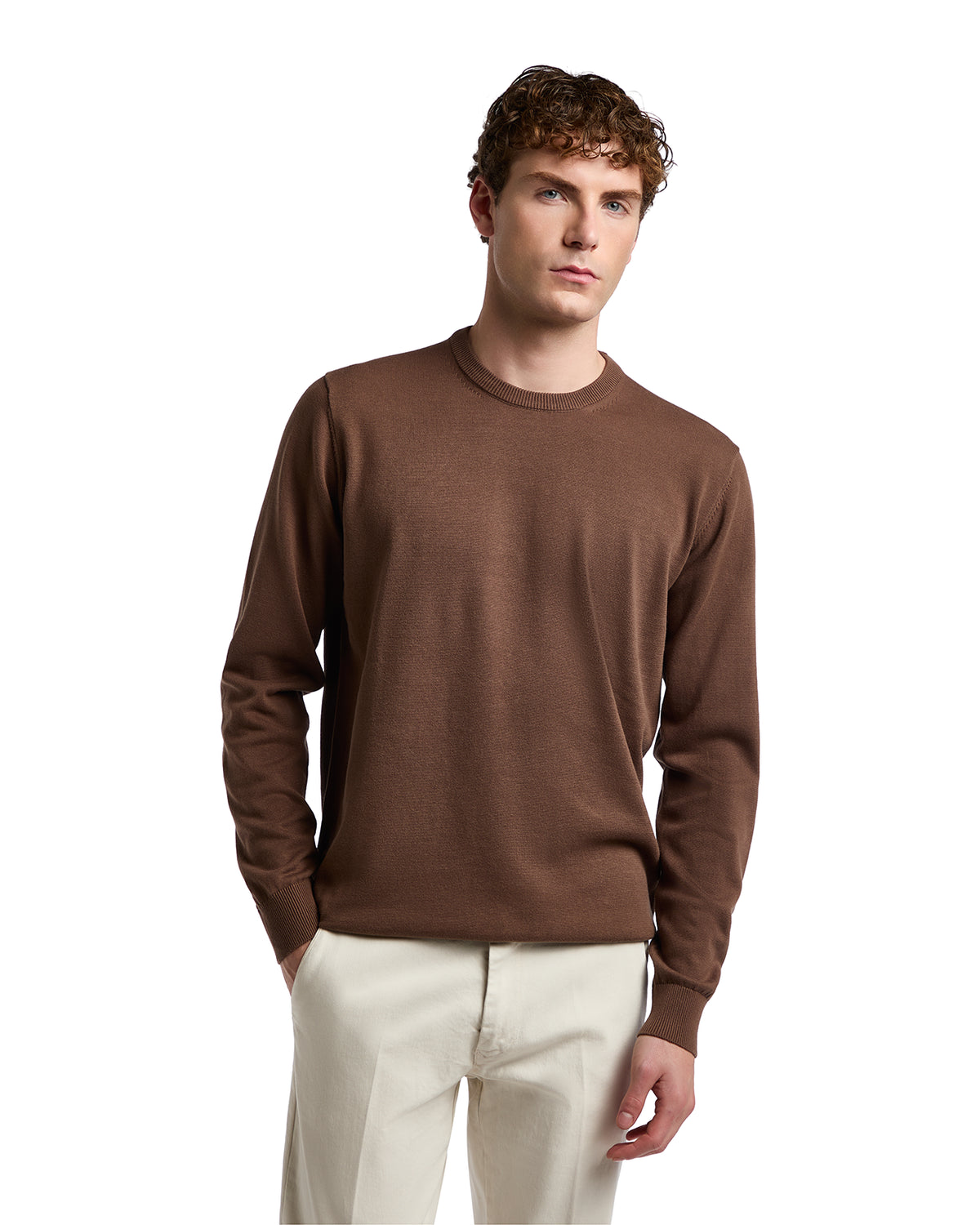 Ugo dark brown cotton sweater