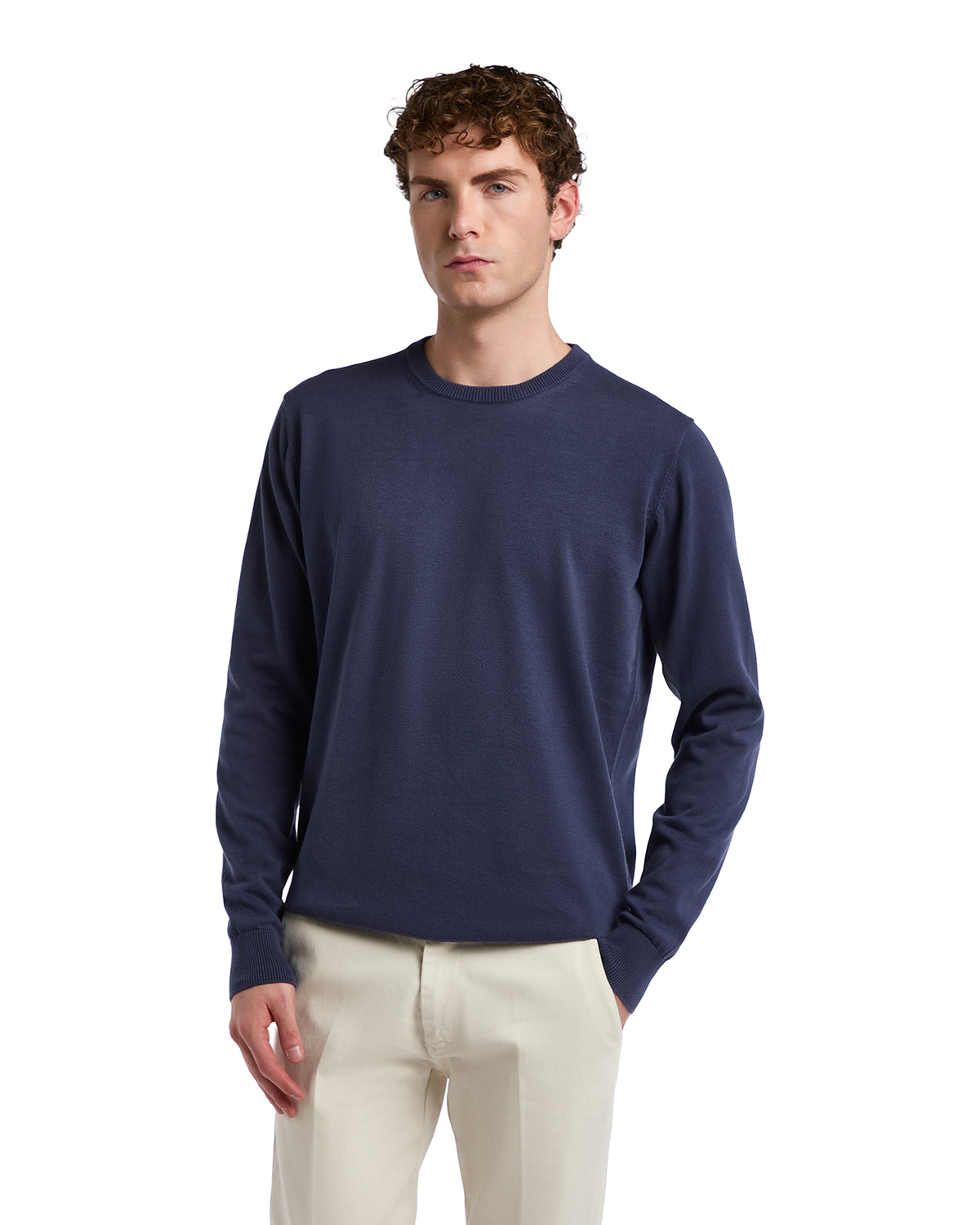 Ugo cotton sweater in bright blue