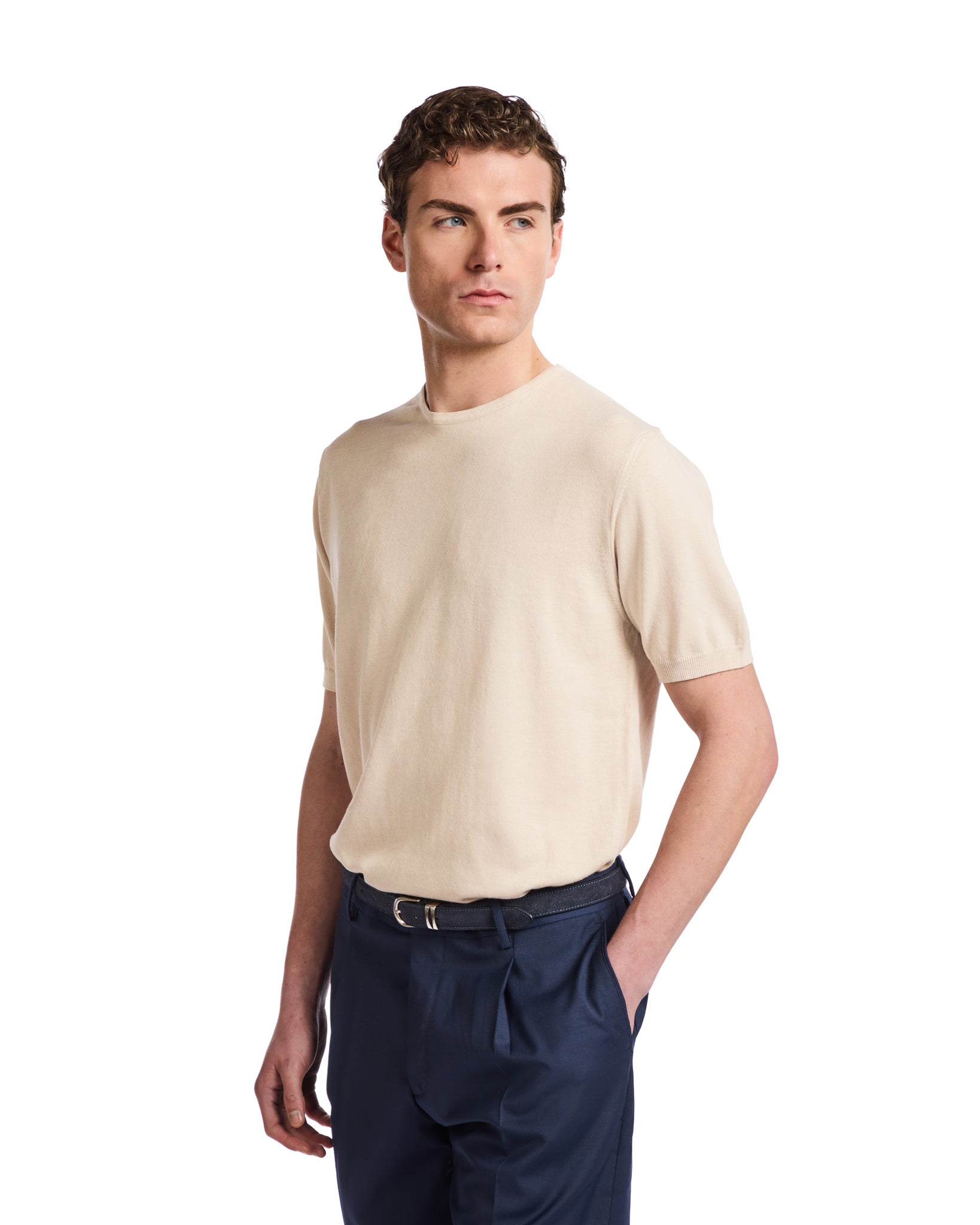 T-shirt Jannik in maglia beige