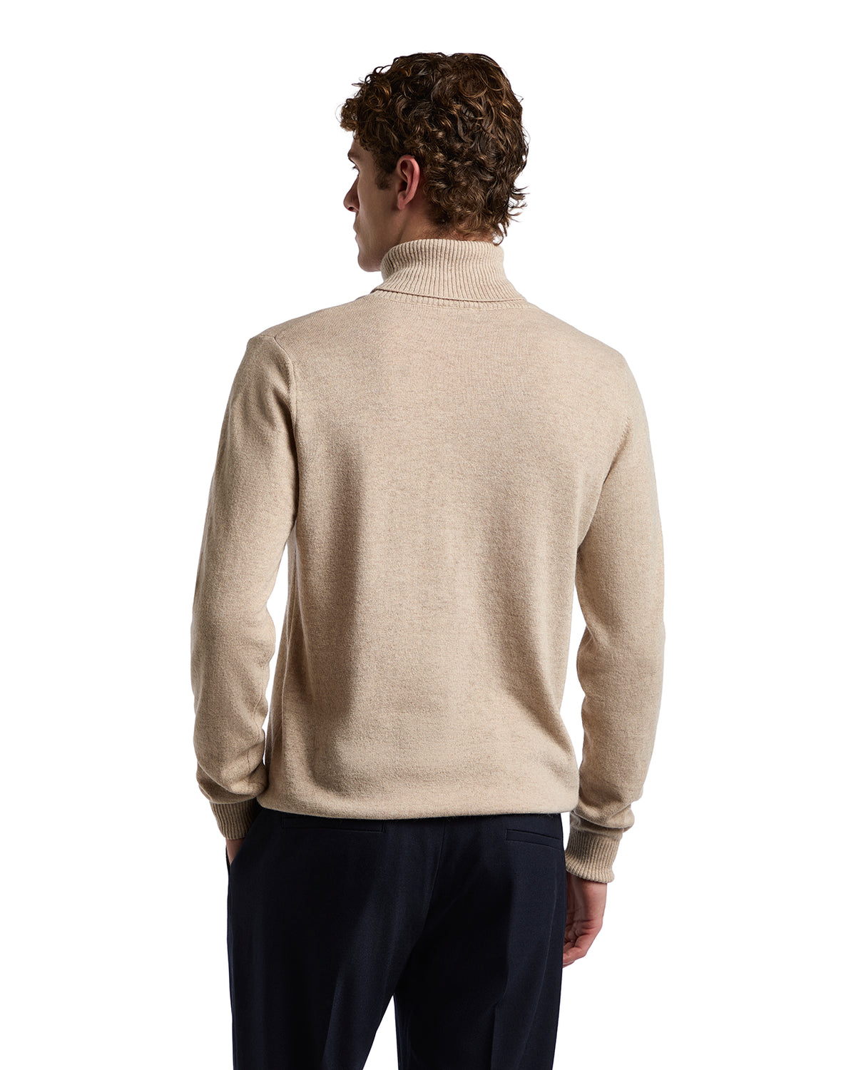 Jersey de cuello alto Lee de mezcla de cachemir en beige