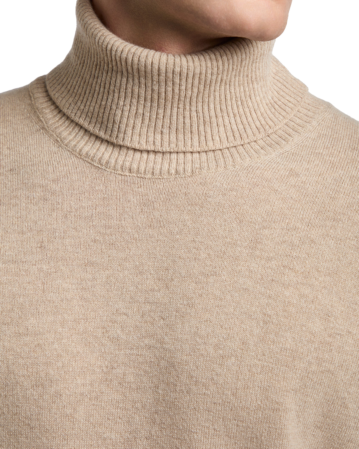 Jersey de cuello alto Lee de mezcla de cachemir en beige