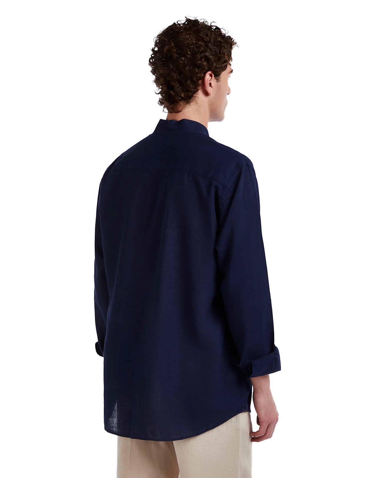 Camicia Waikiki in lino e cotone blu