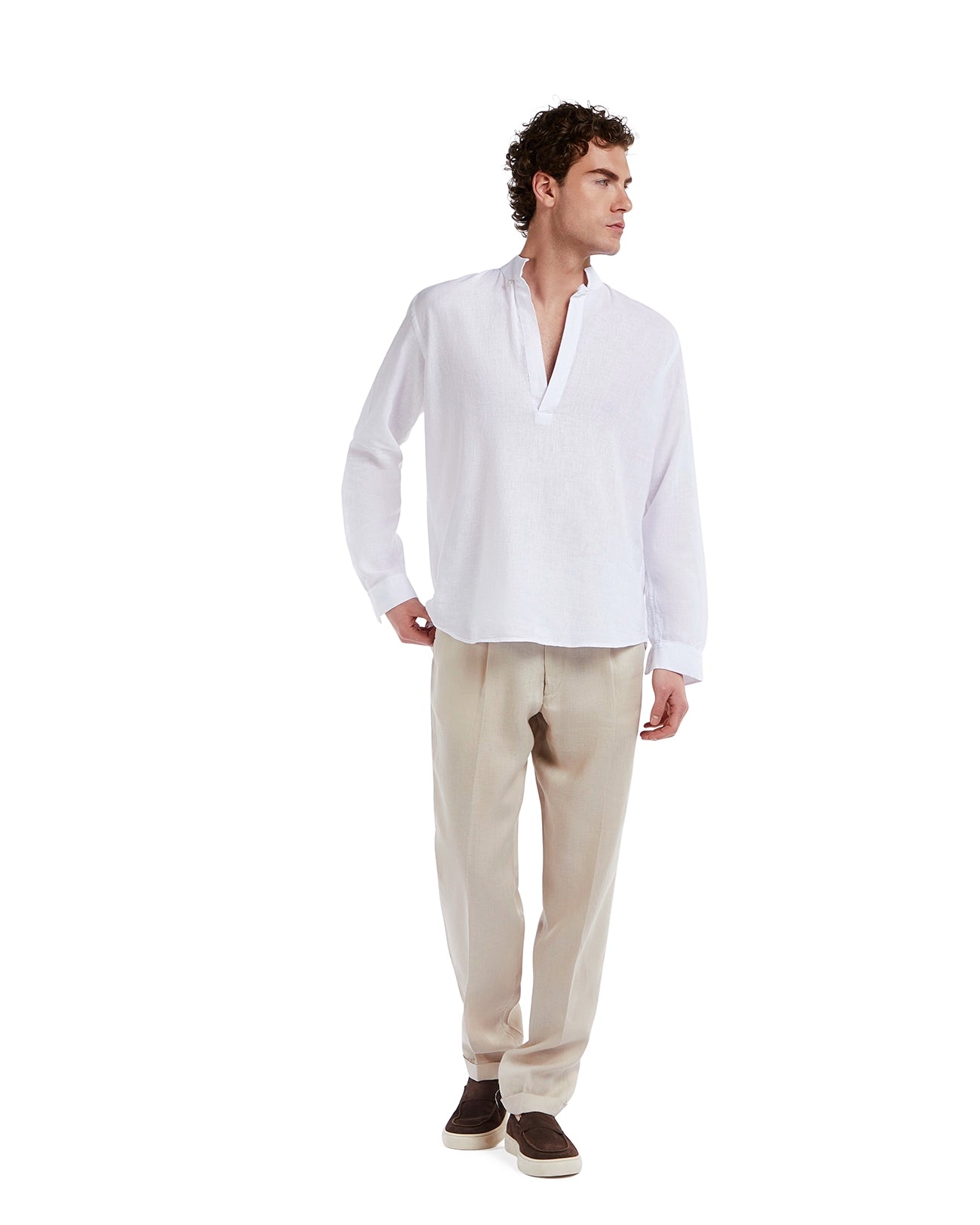 Camicia Waikiki in lino e cotone bianca