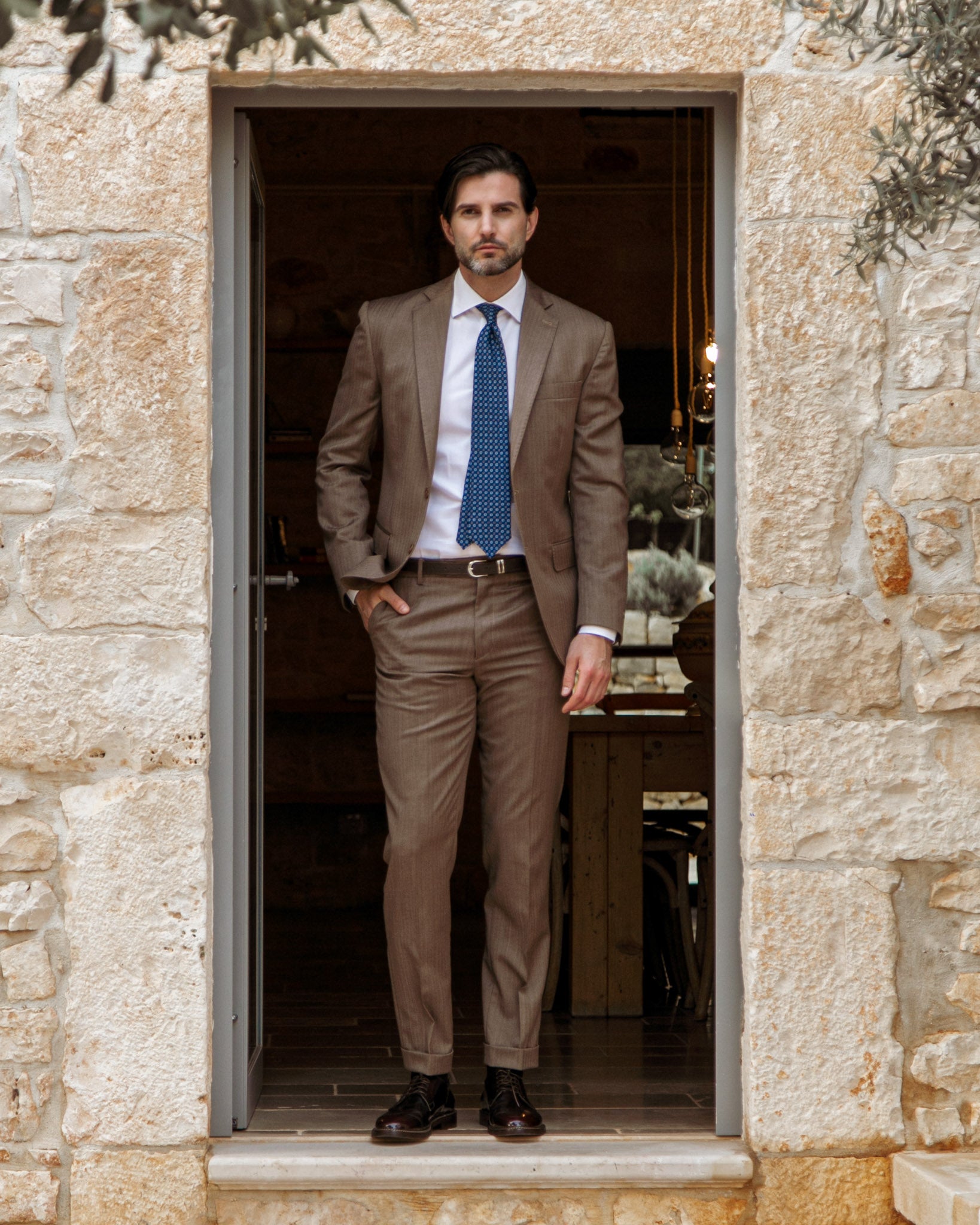 Costume à simple boutonnage foncé à chevrons - Vitale Barberis Canonico