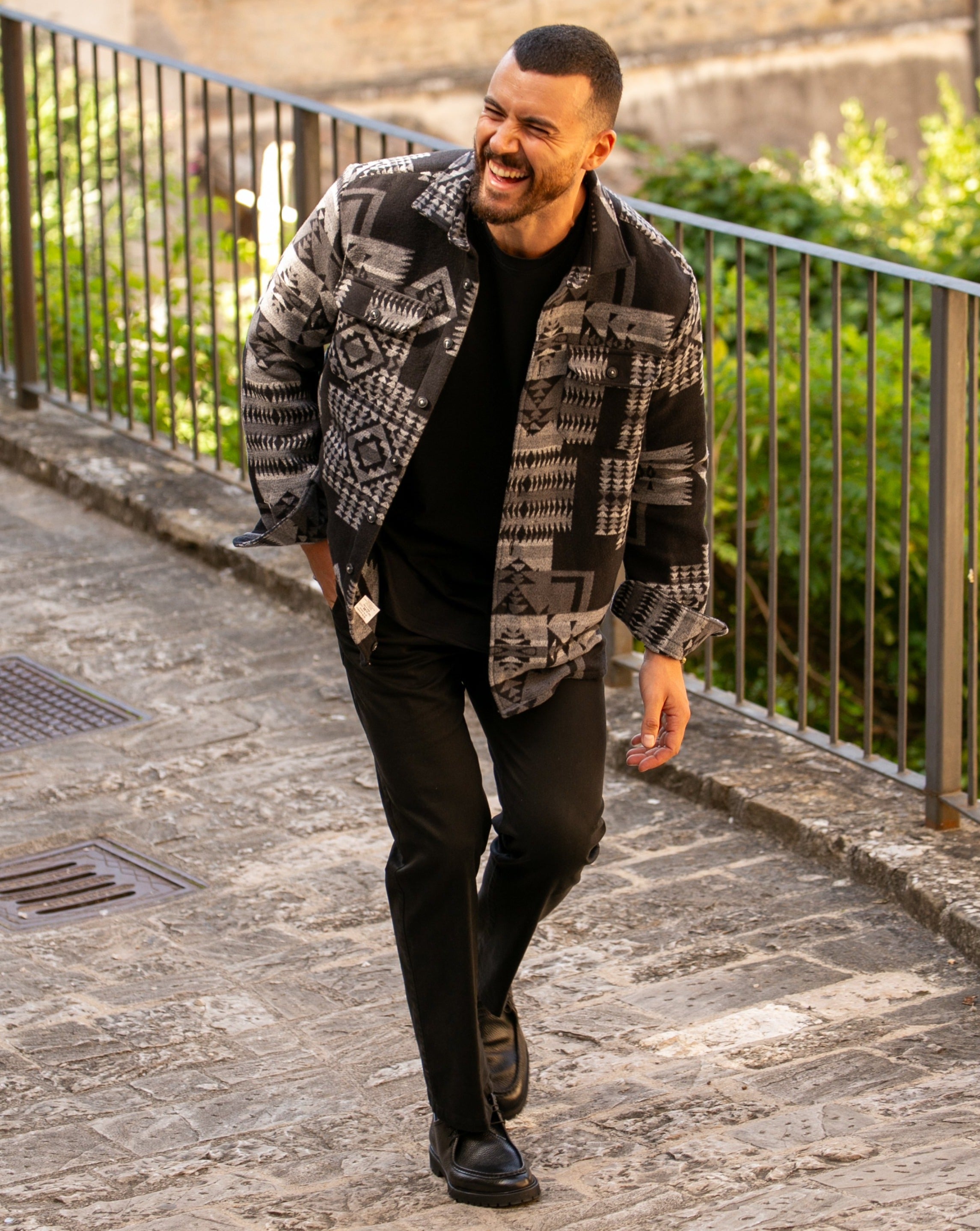 Mayor - black ethnic patterned jacket