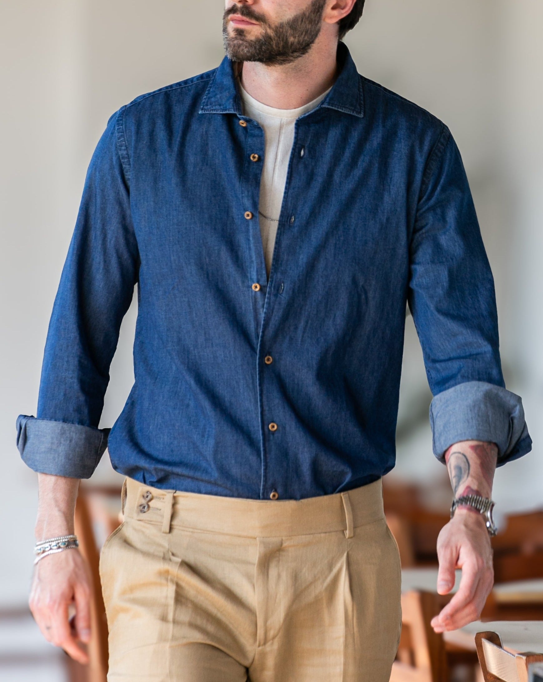 Mark - chemise en jean zéro lavage