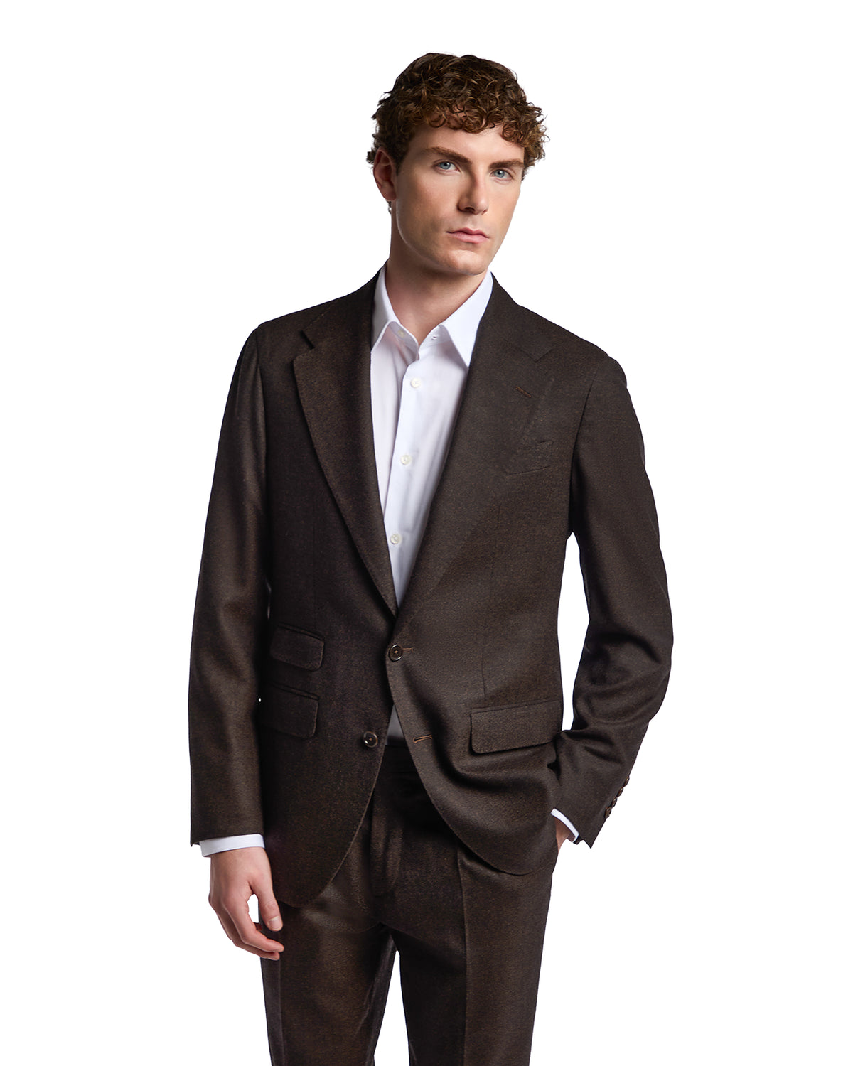 Veste Milano en flanelle Rugby Drago marron foncé