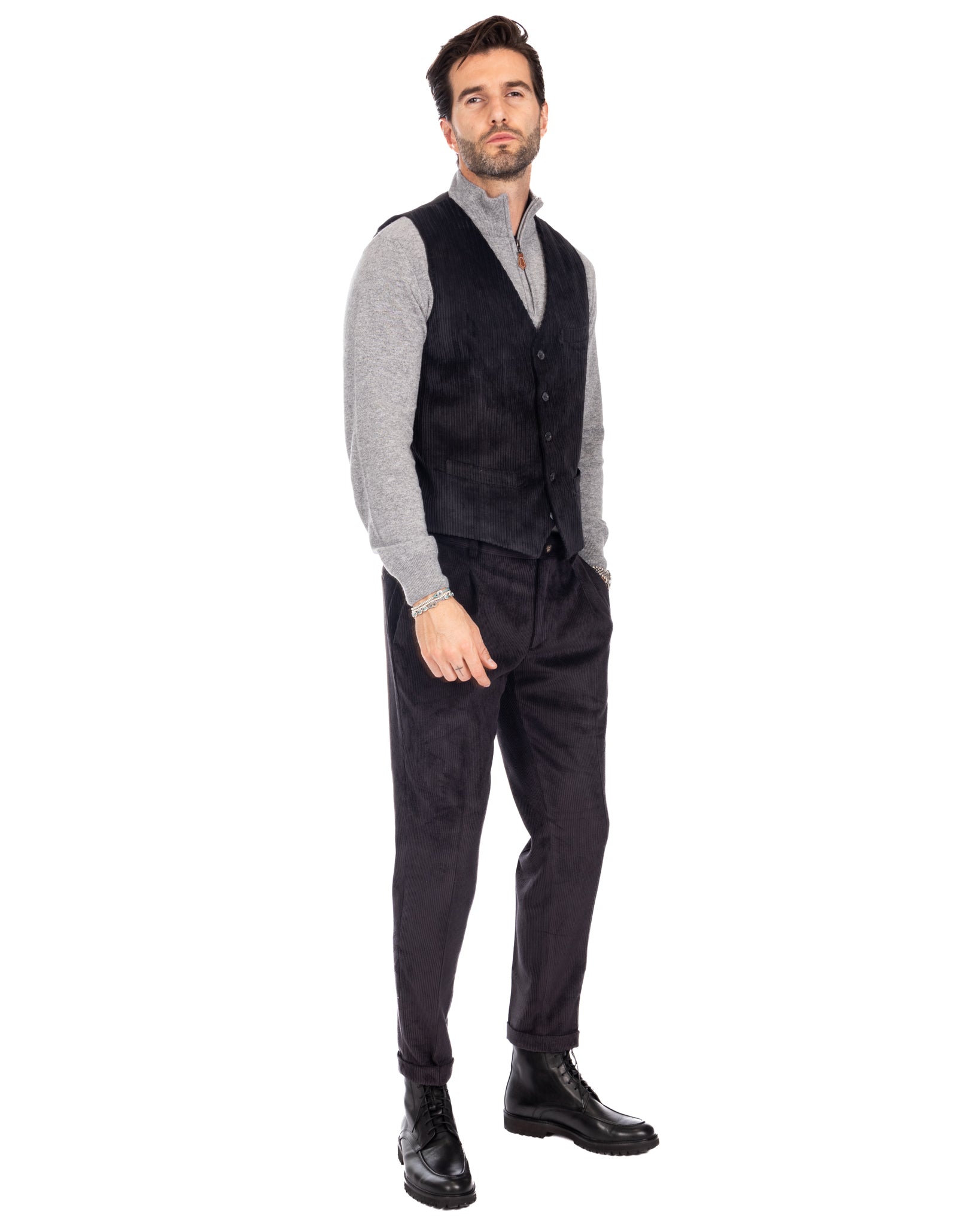 Renè - black velvet waistcoat