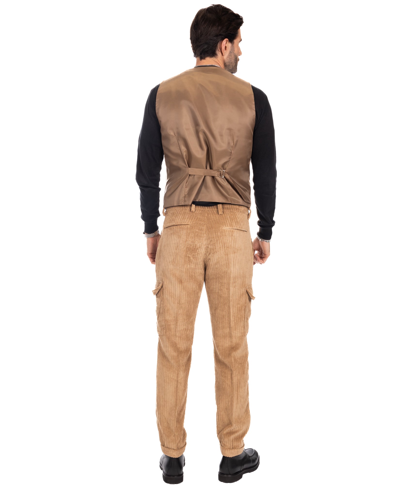 Renè - gilet en velours camel