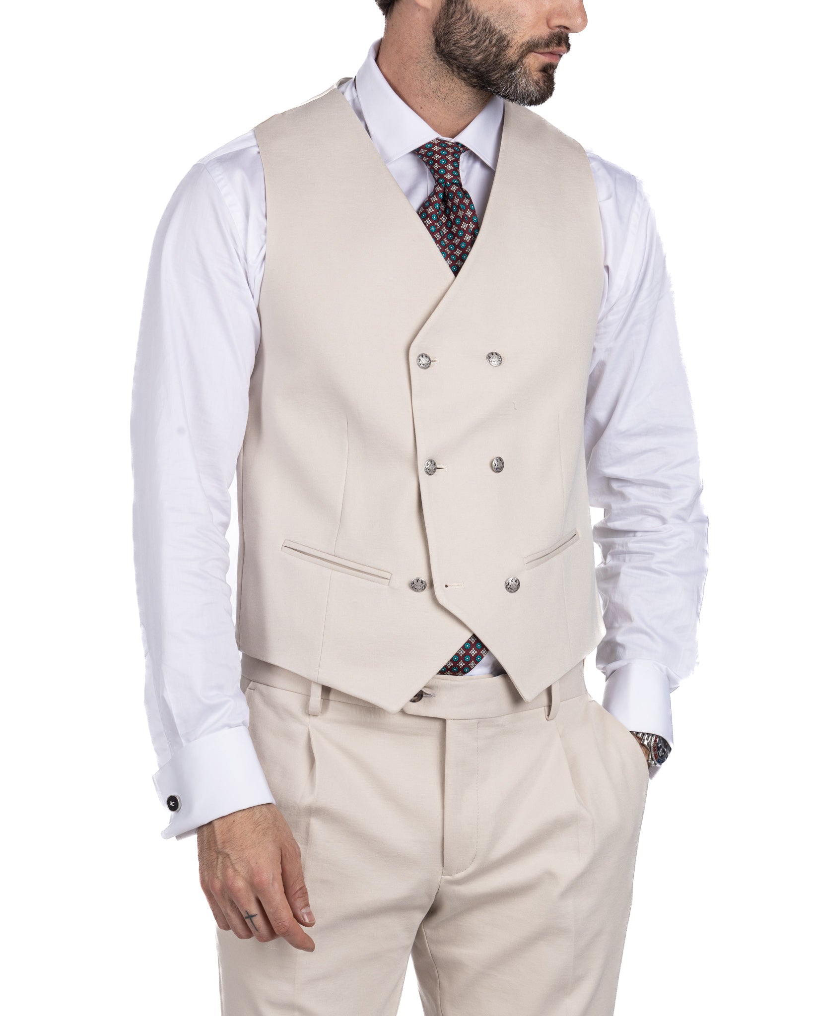 Dresde - gilet gris à simple boutonnage
