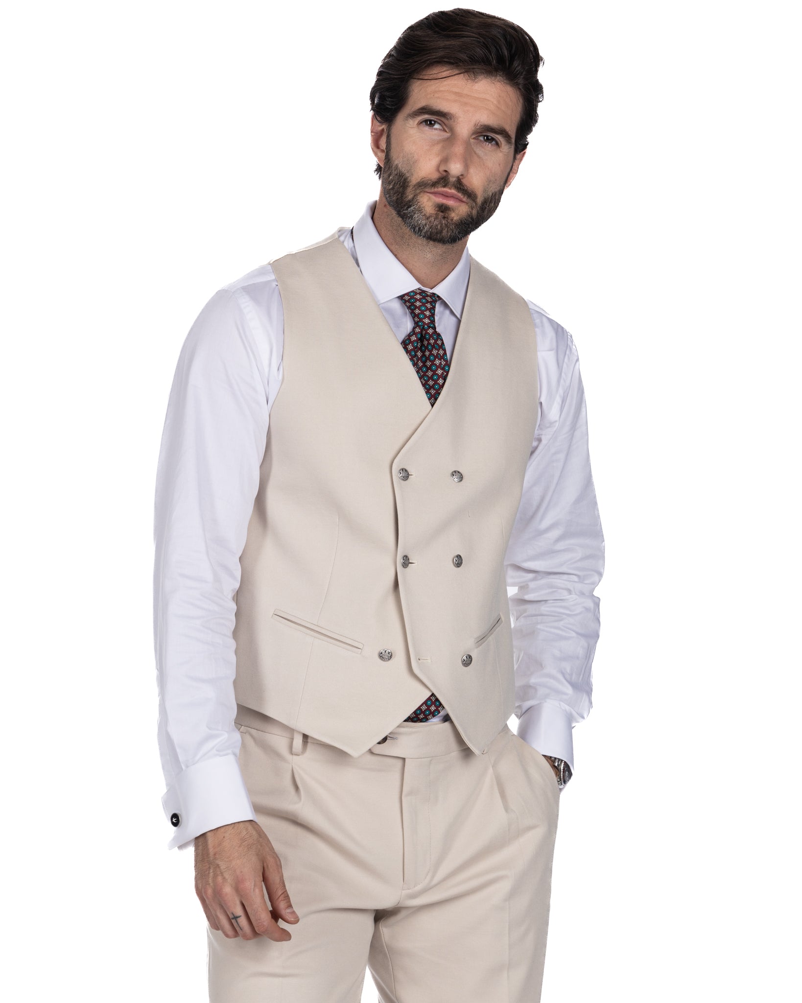 Dresde - gilet gris à simple boutonnage