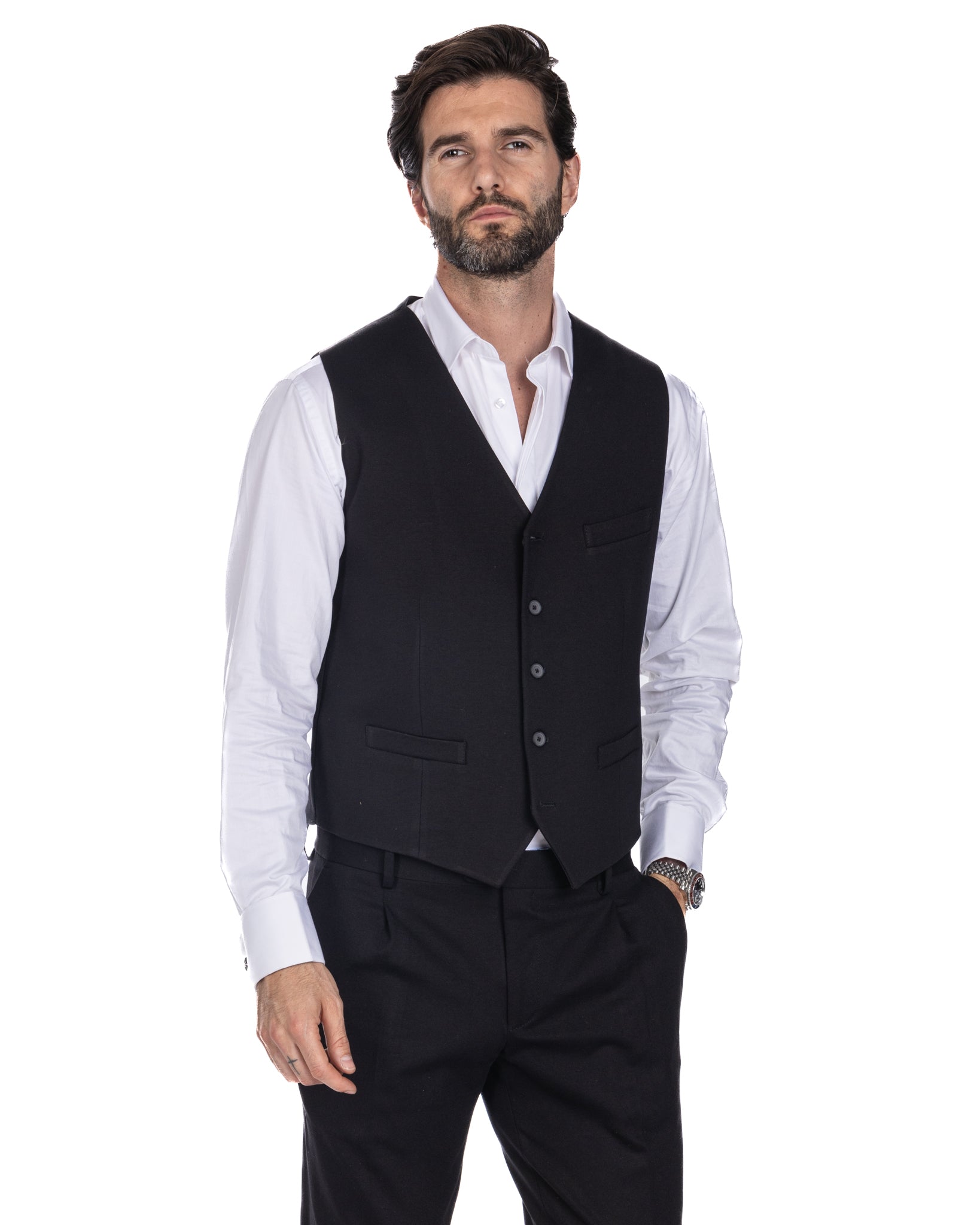 Dresde - gilet gris à simple boutonnage