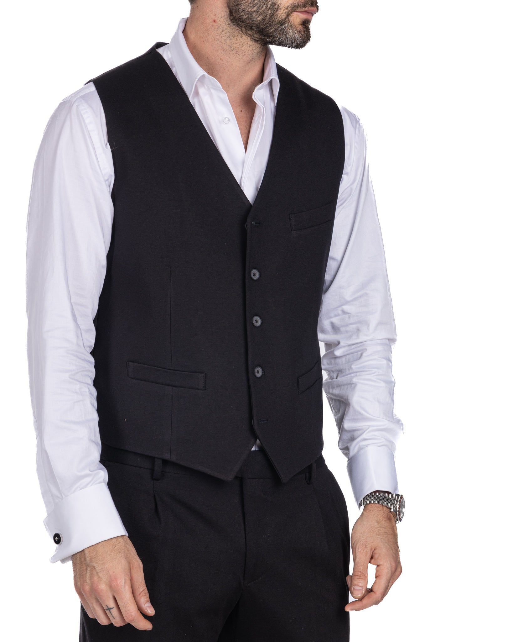 Dresde - gilet gris à simple boutonnage