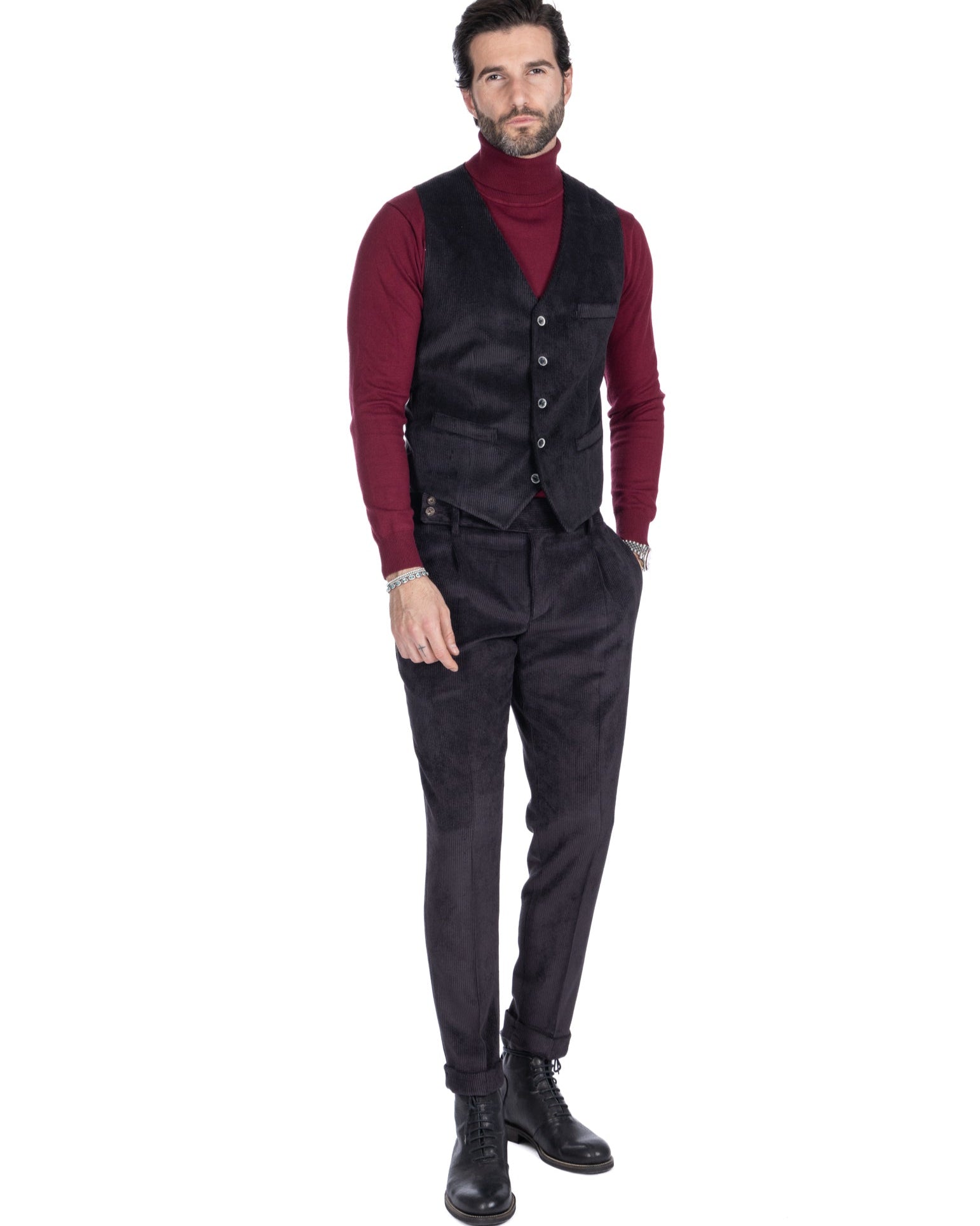 Mads - black velvet waistcoat