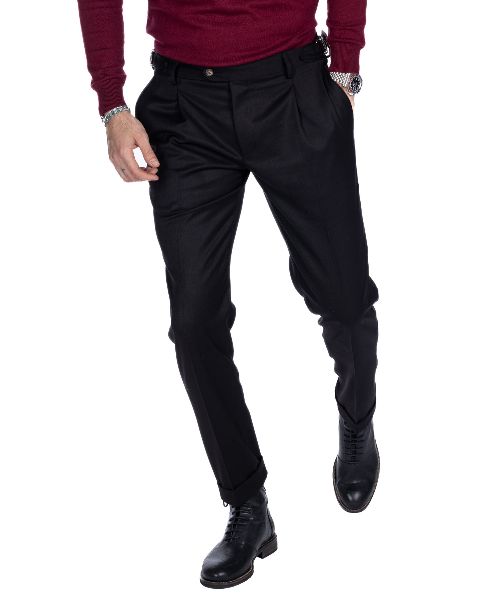 Monopoli - trousers with black buckles