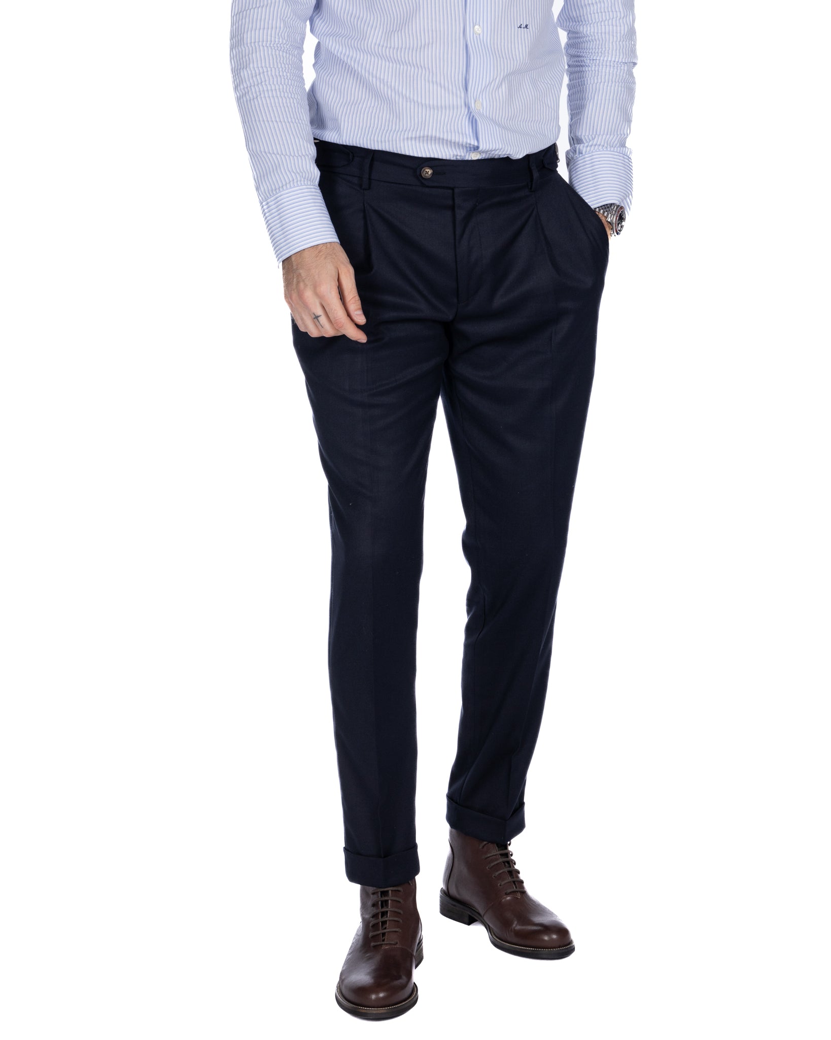 Trani - pantalon taille haute beige