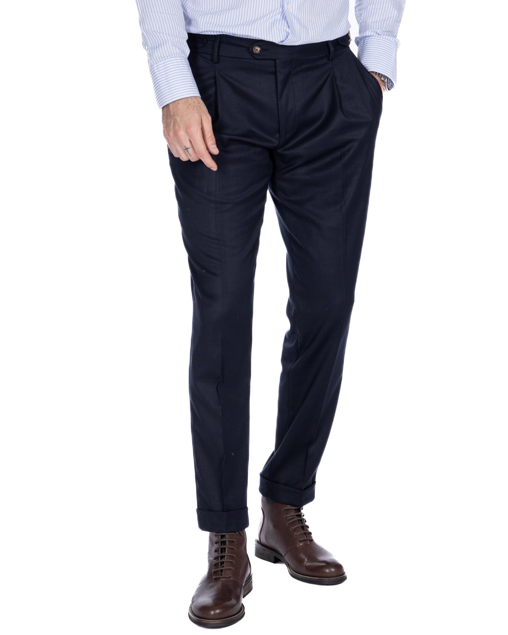 Trani - pantalon taille haute beige