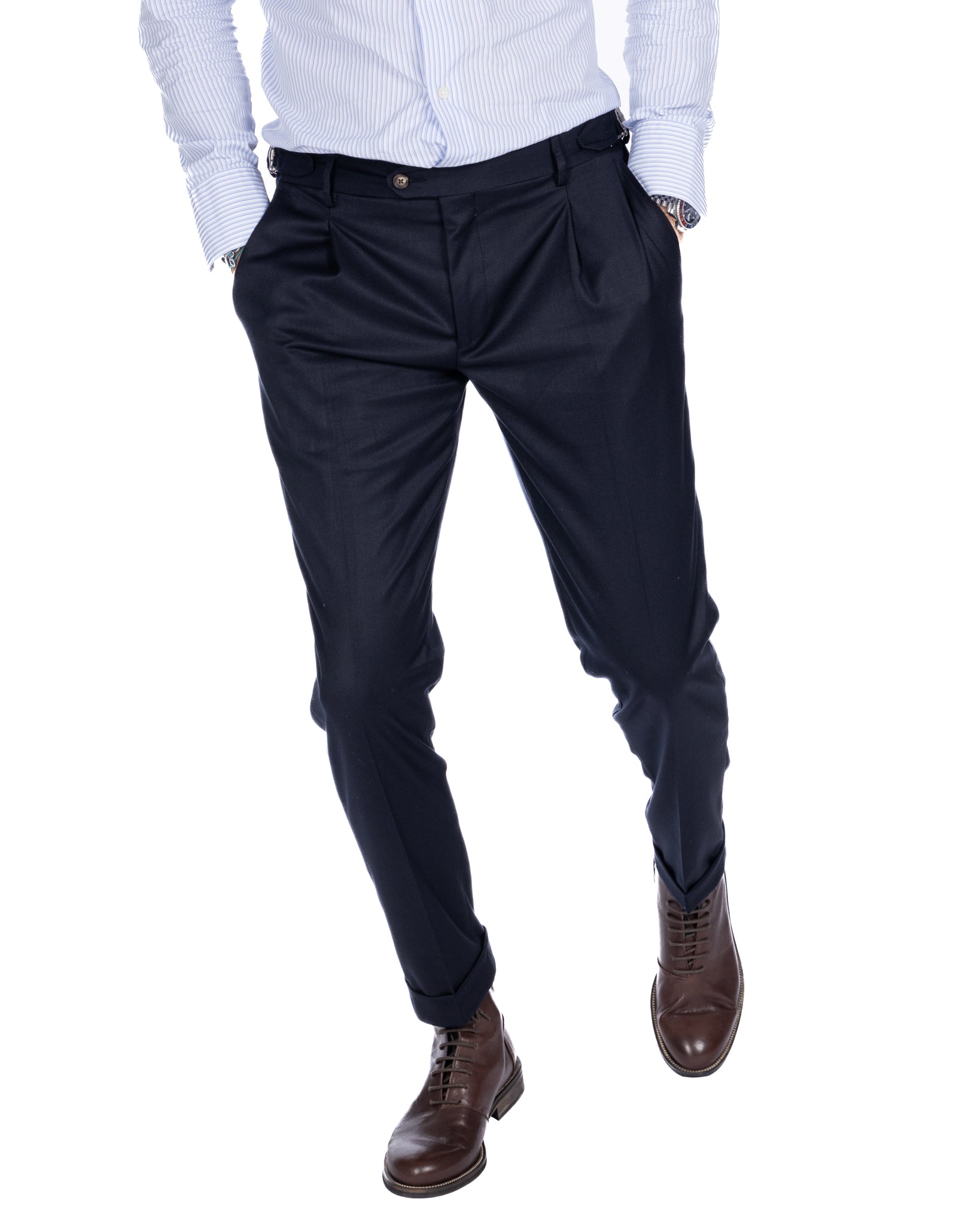 Trani - pantalon taille haute beige