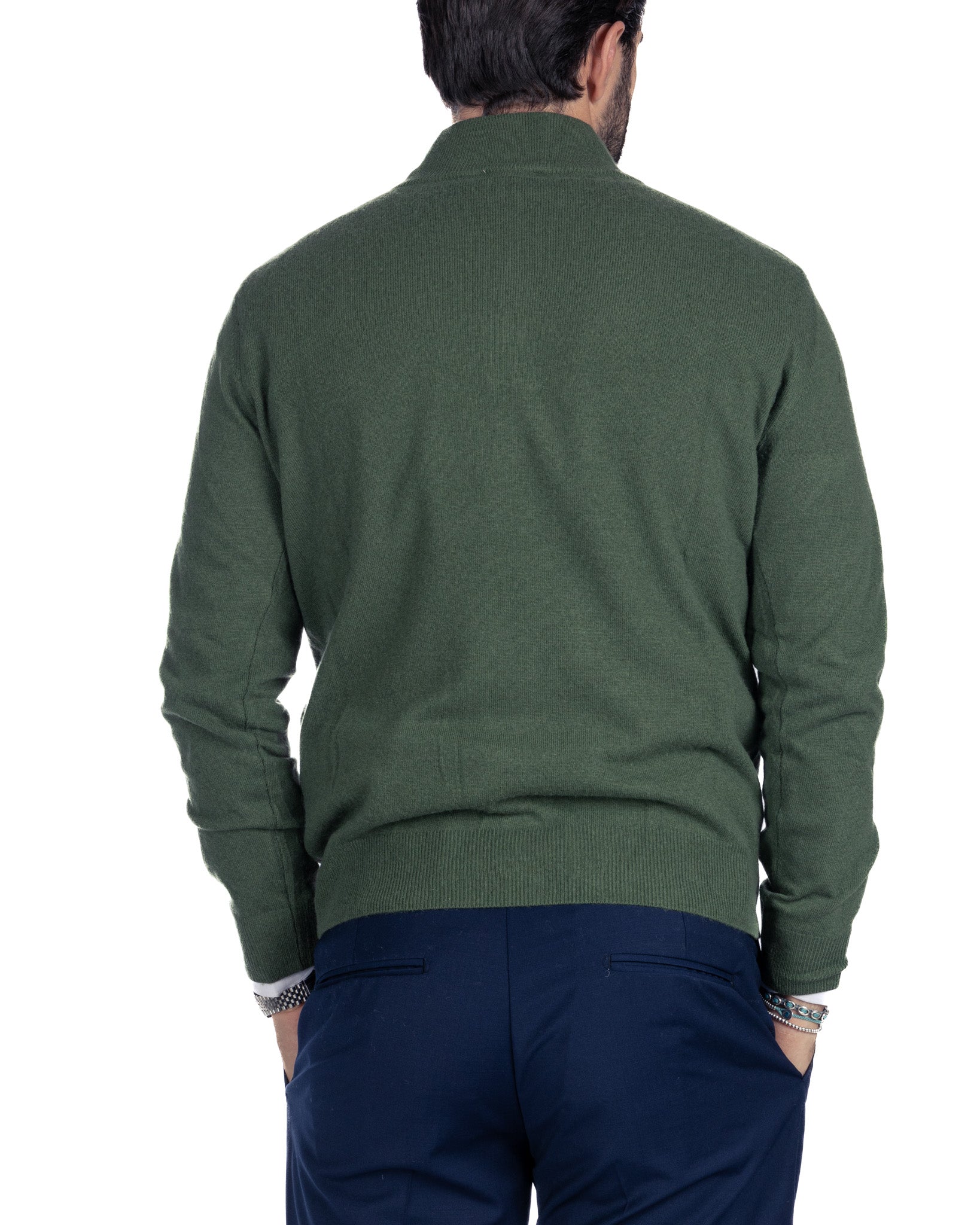 Rory - pull zippé en cachemire mélangé vert