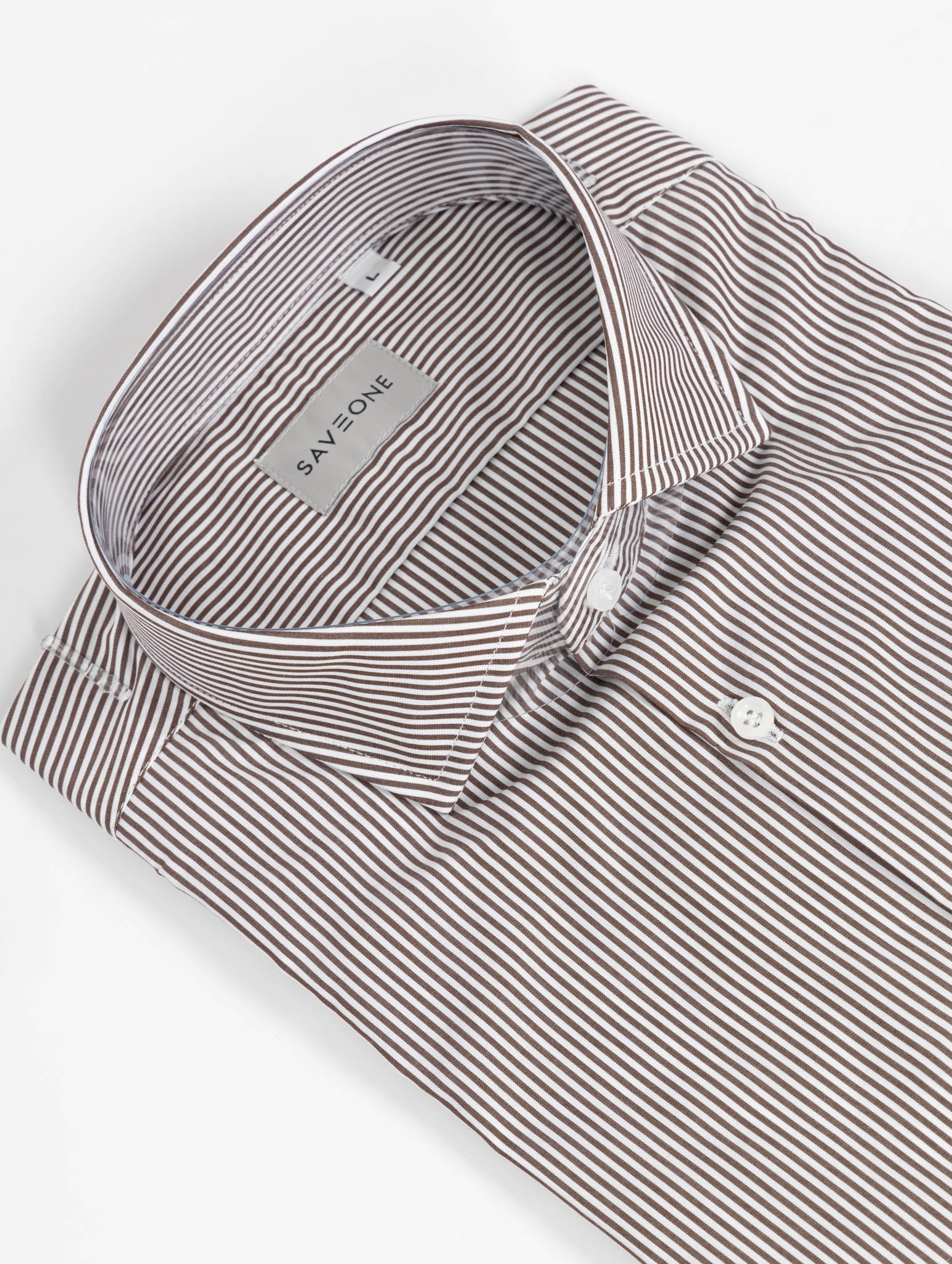 Shirt - slim fit narrow stripe brown