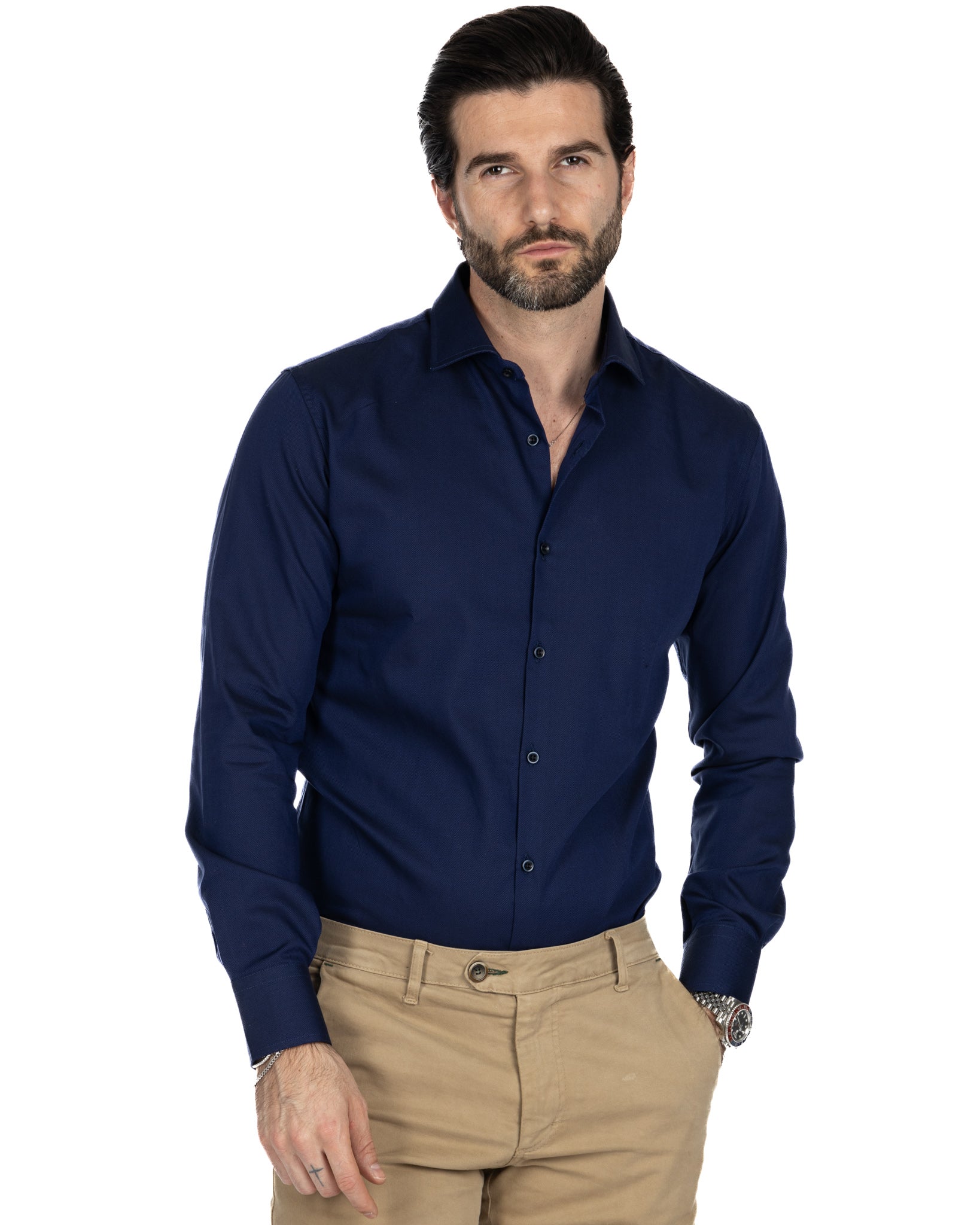 Glock - Oxford bleu coupe slim