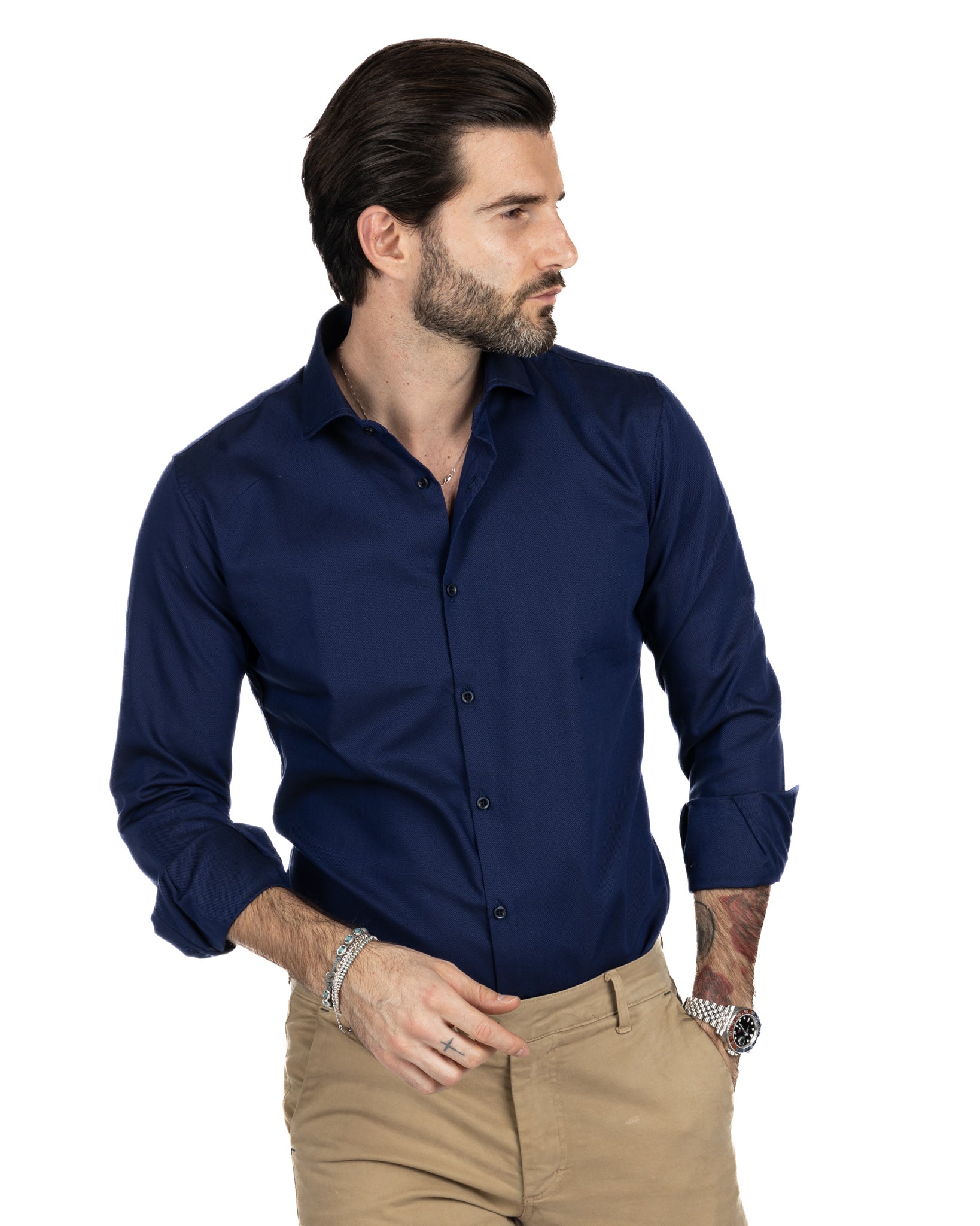 Glock - Oxford bleu coupe slim