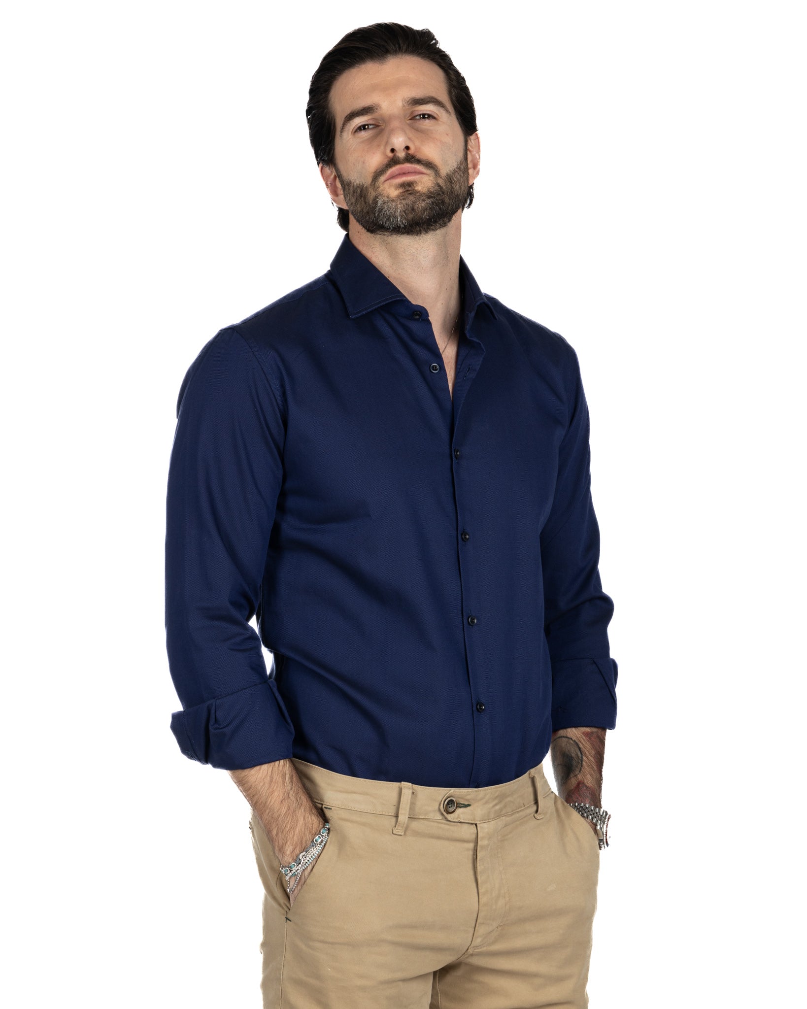 Glock - Oxford bleu coupe slim