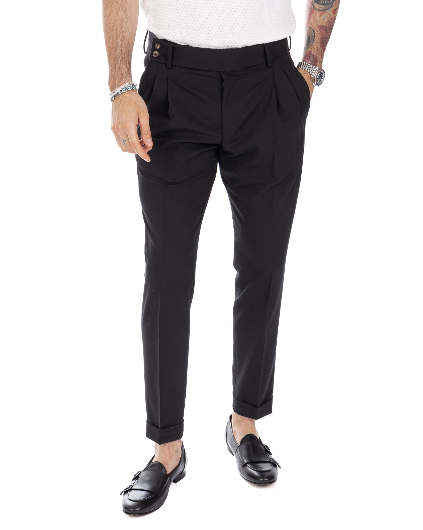 Caprera - black high waisted trousers