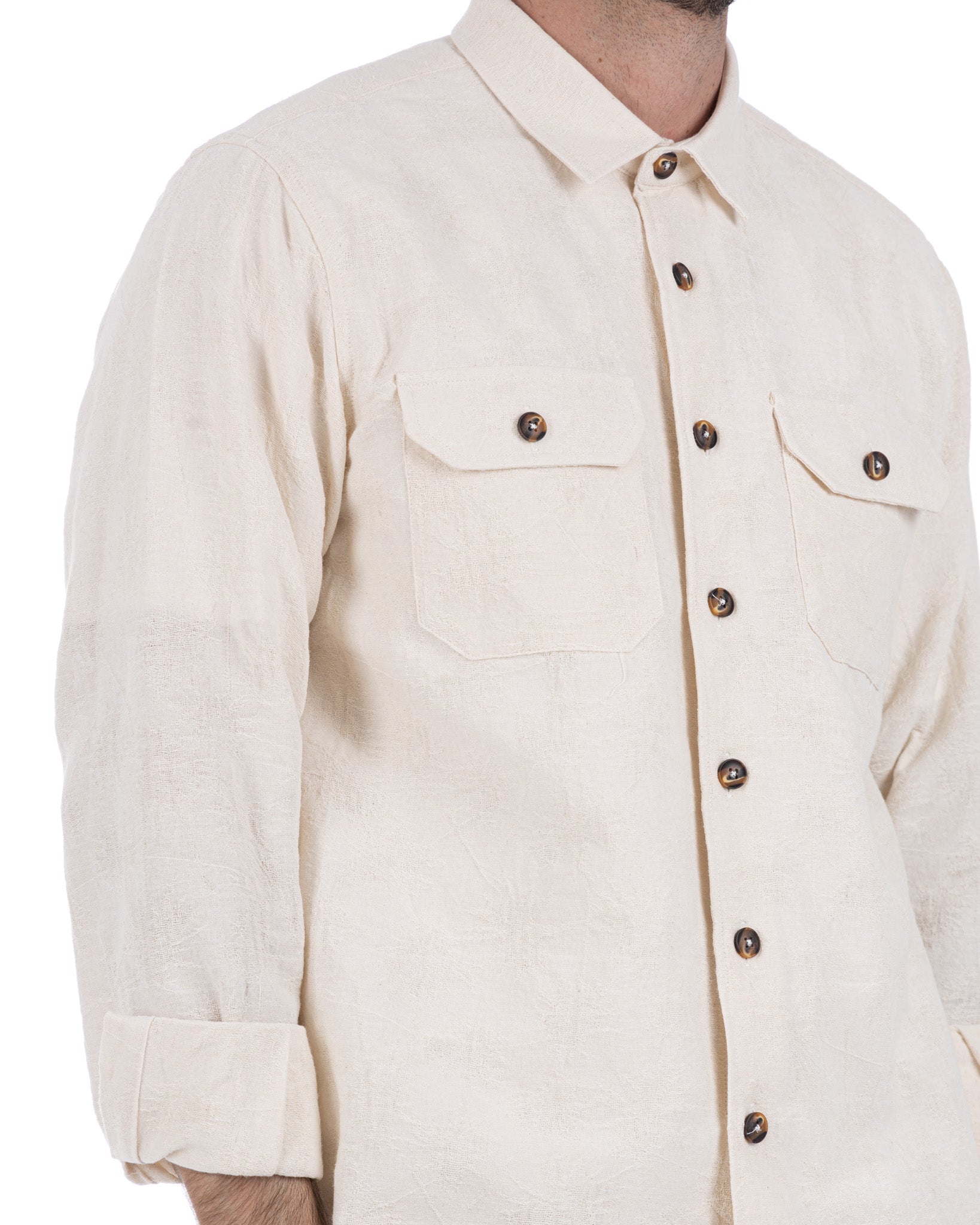 Bahama - cream shirt with relief pattern