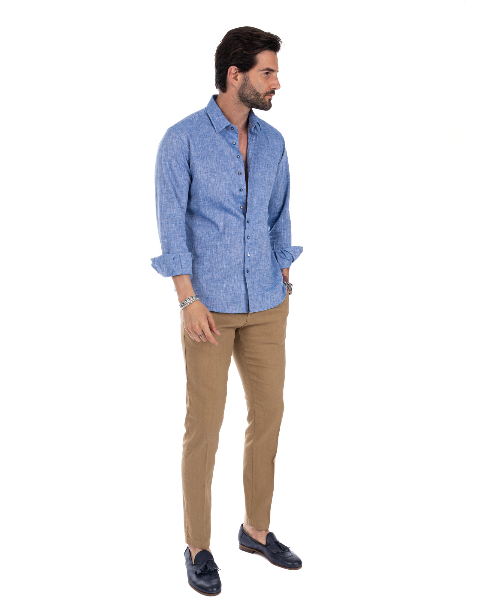 Praiano - camicia francese in lino denim