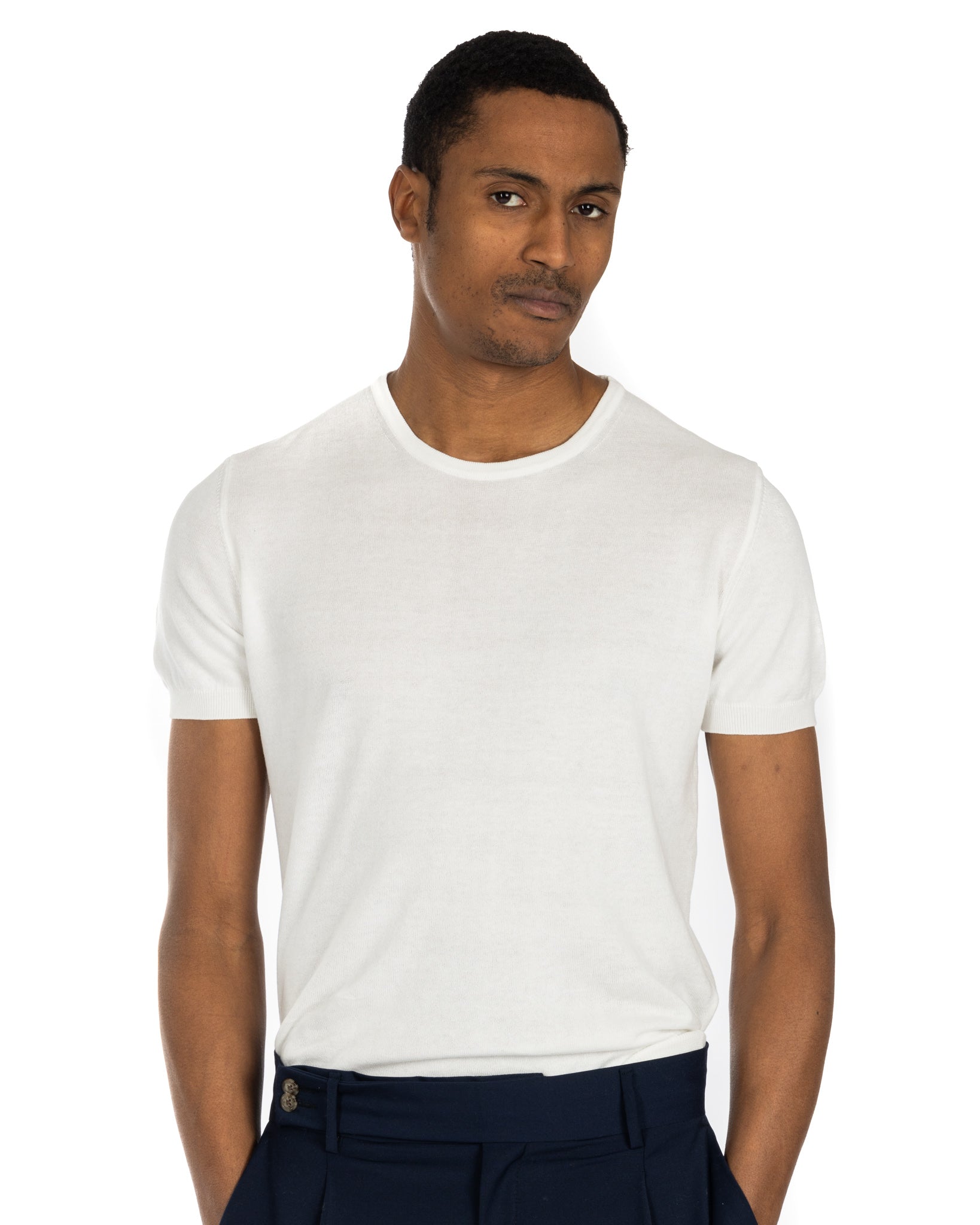 Jannik - t-shirt en maille crème