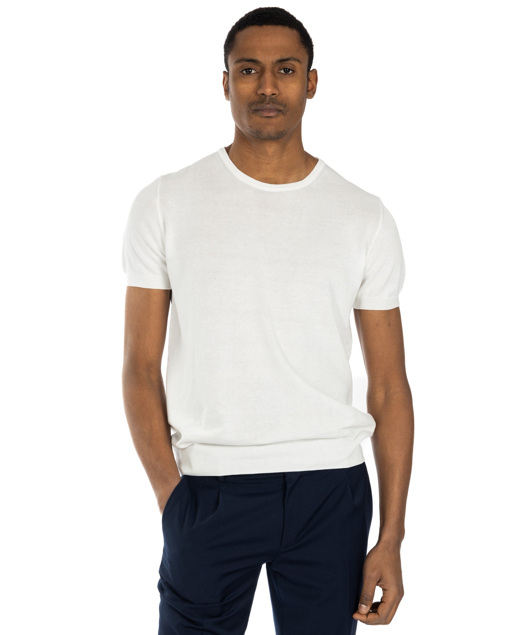 Jannik - t-shirt en maille crème