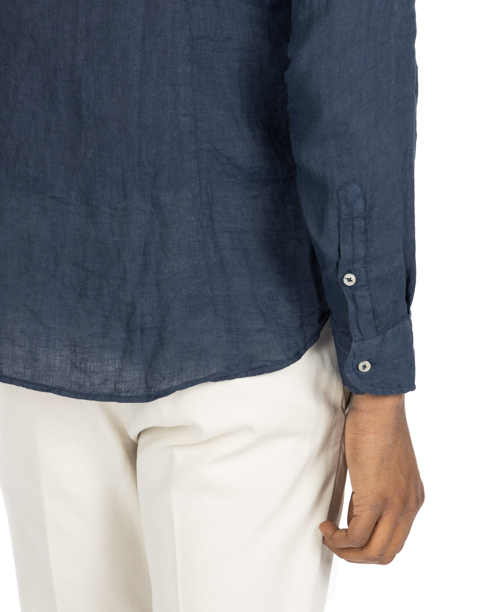 Montecarlo - camicia in puro lino bluette
