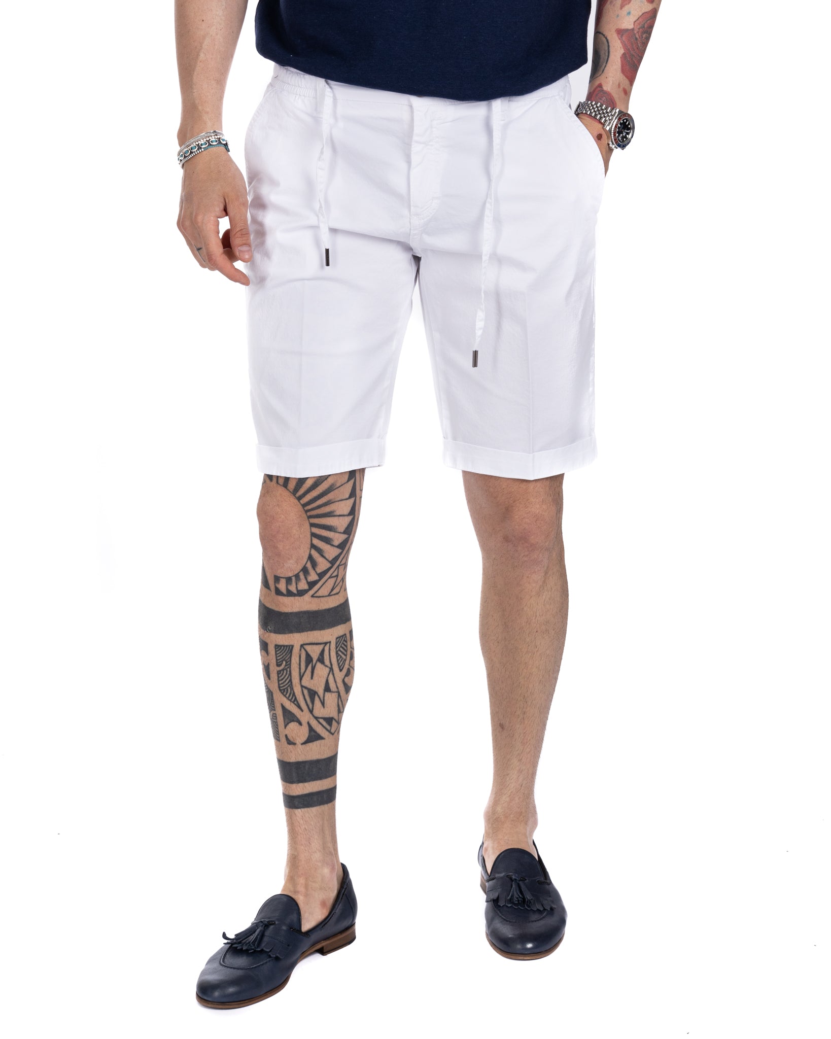 Barbuda - bermuda en coton blanc