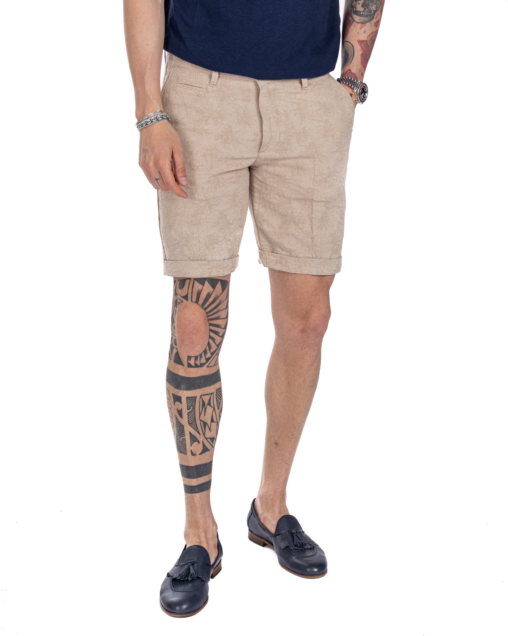 Bahama - bermuda beige avec motif en relief
