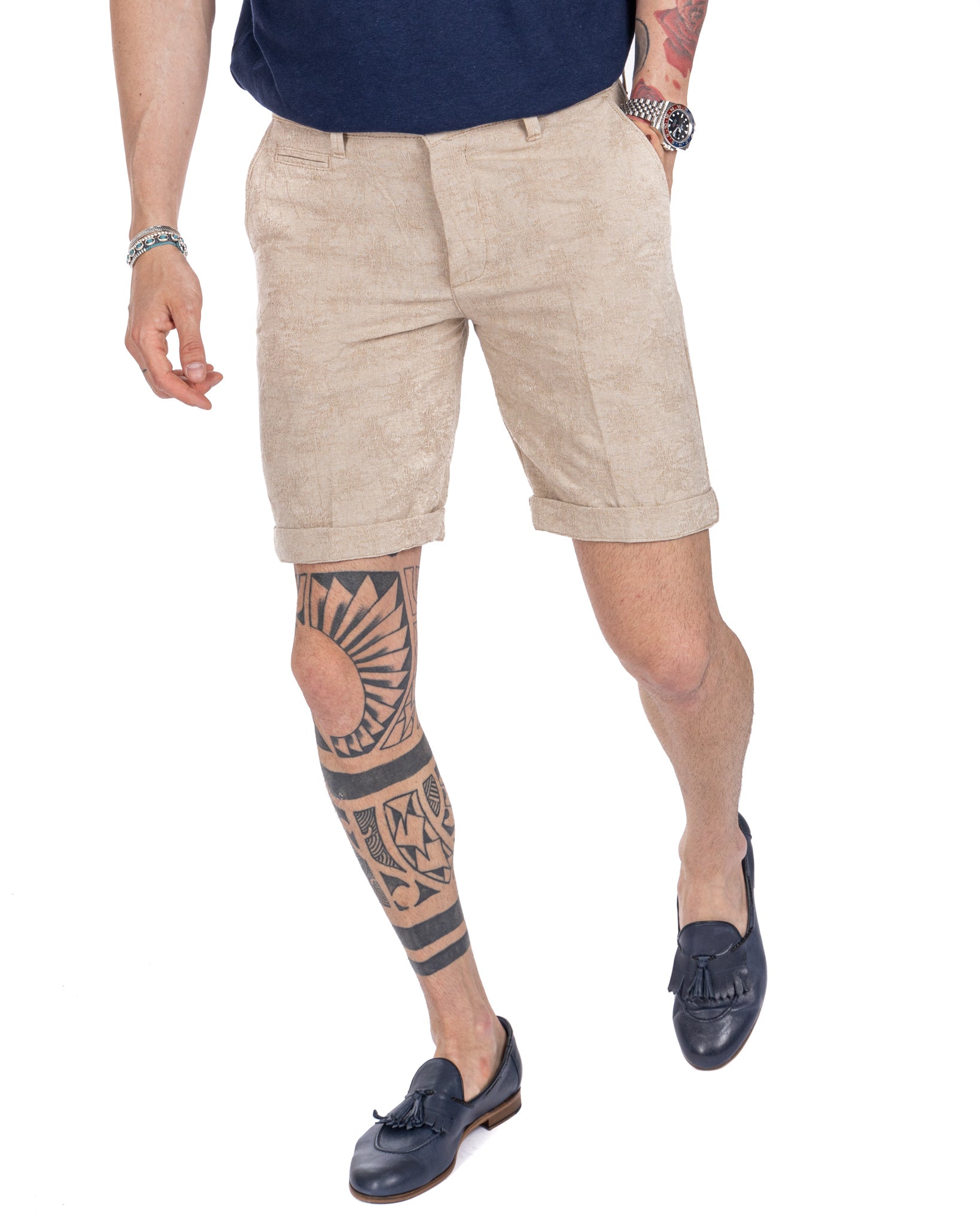 Bahama - bermuda beige avec motif en relief