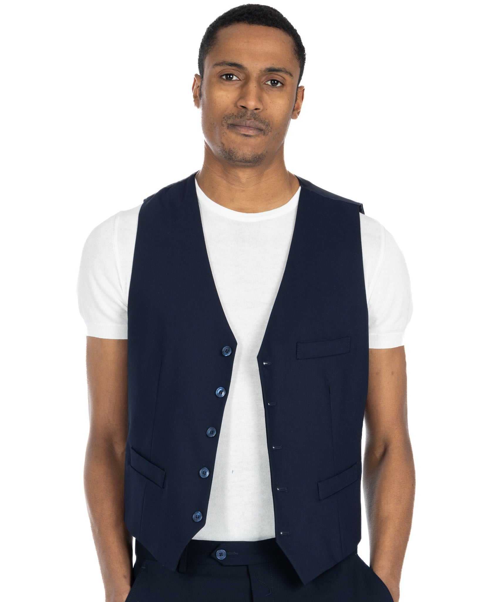 Dresda - gilet monopetto blu scuro
