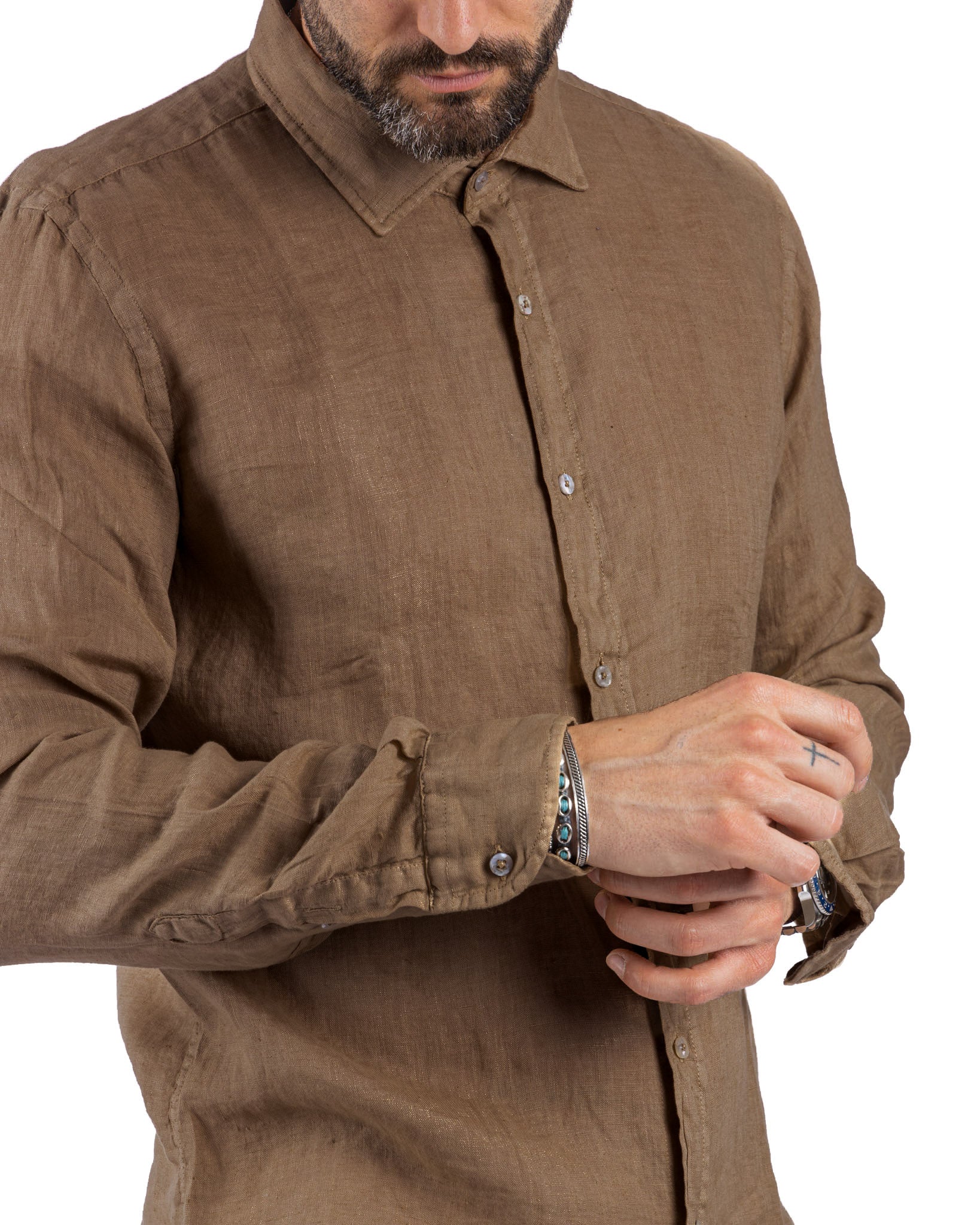 Montecarlo - chemise pur lin camel