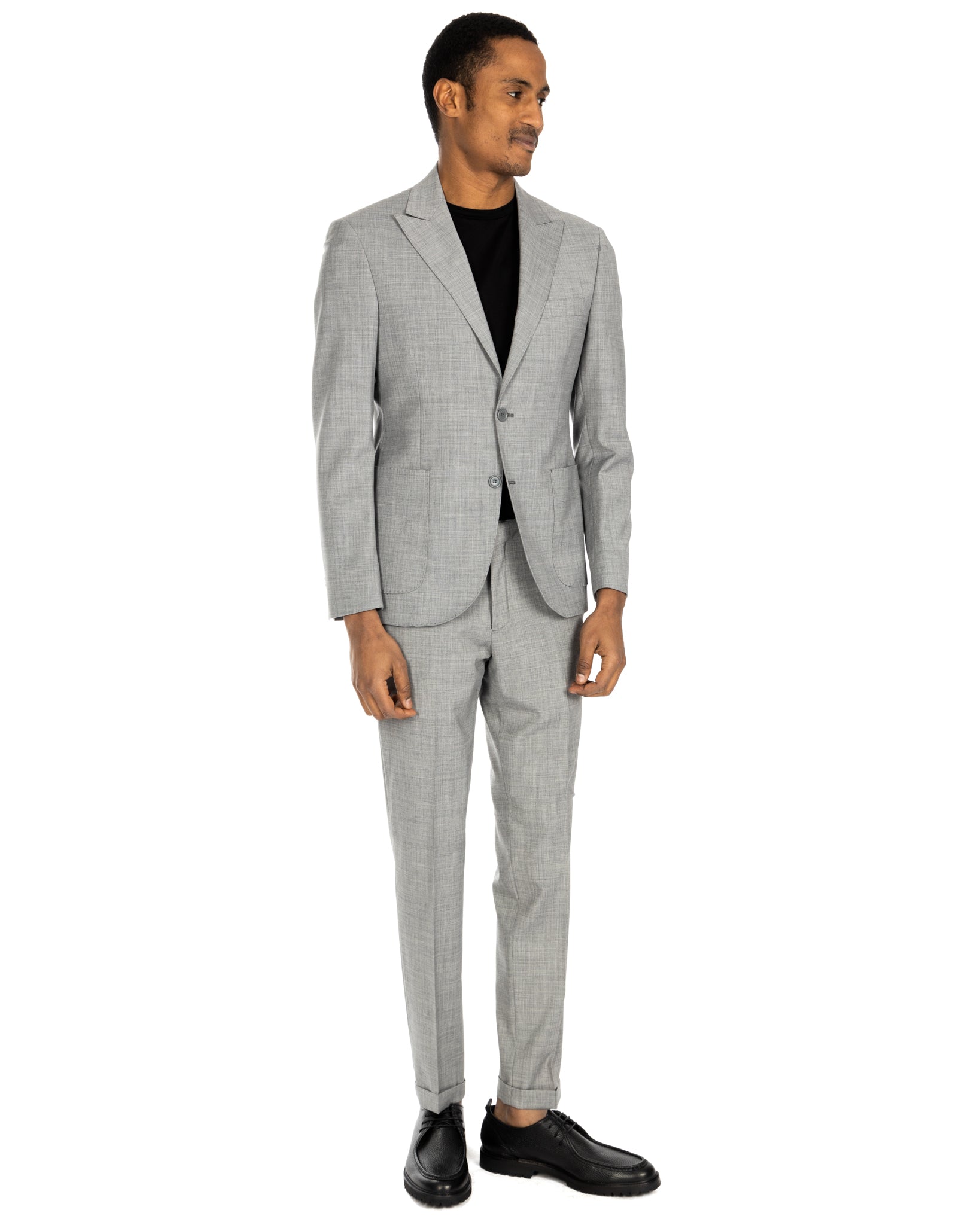 Naples - costume gris en laine mélangée