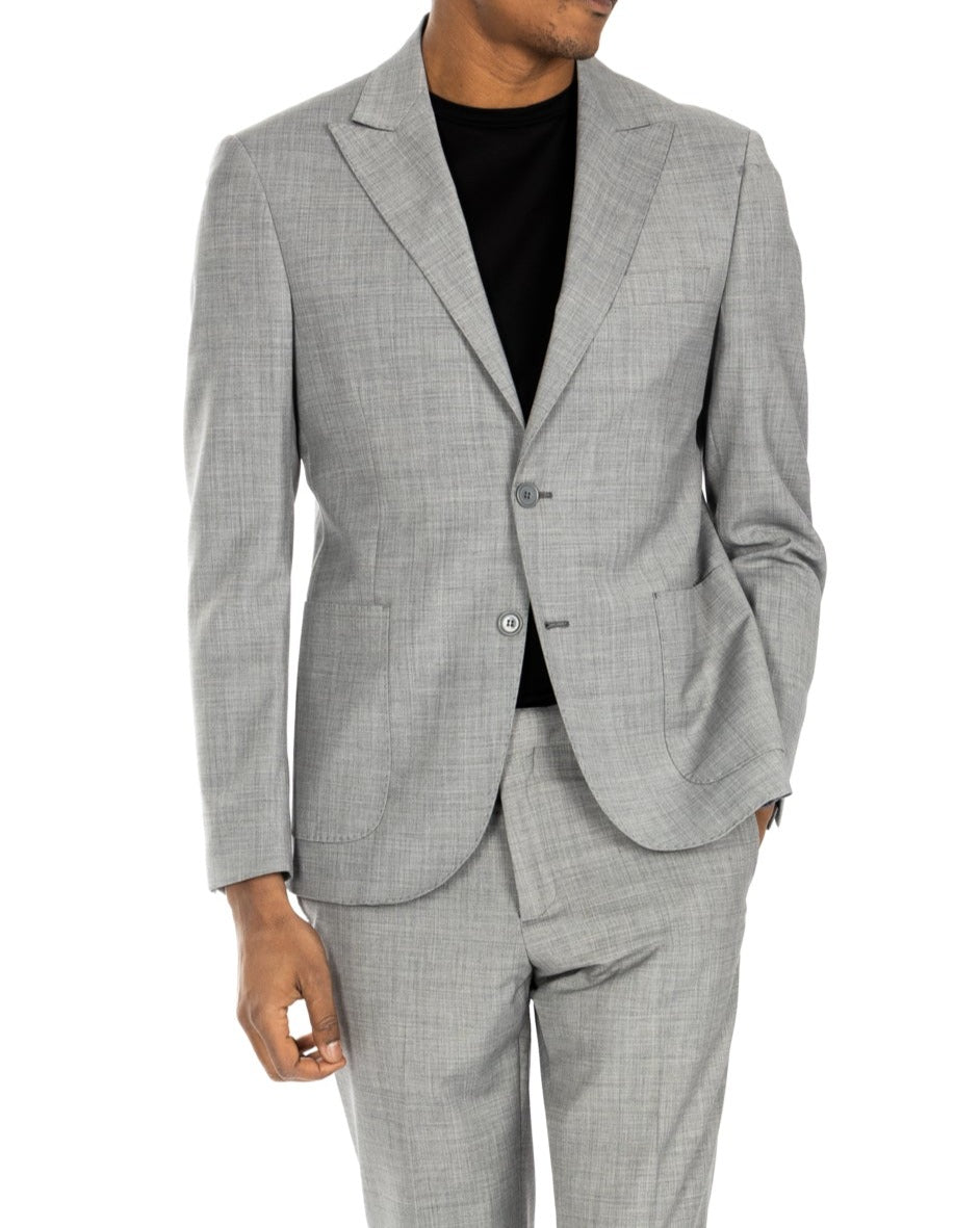 Naples - costume gris en laine mélangée