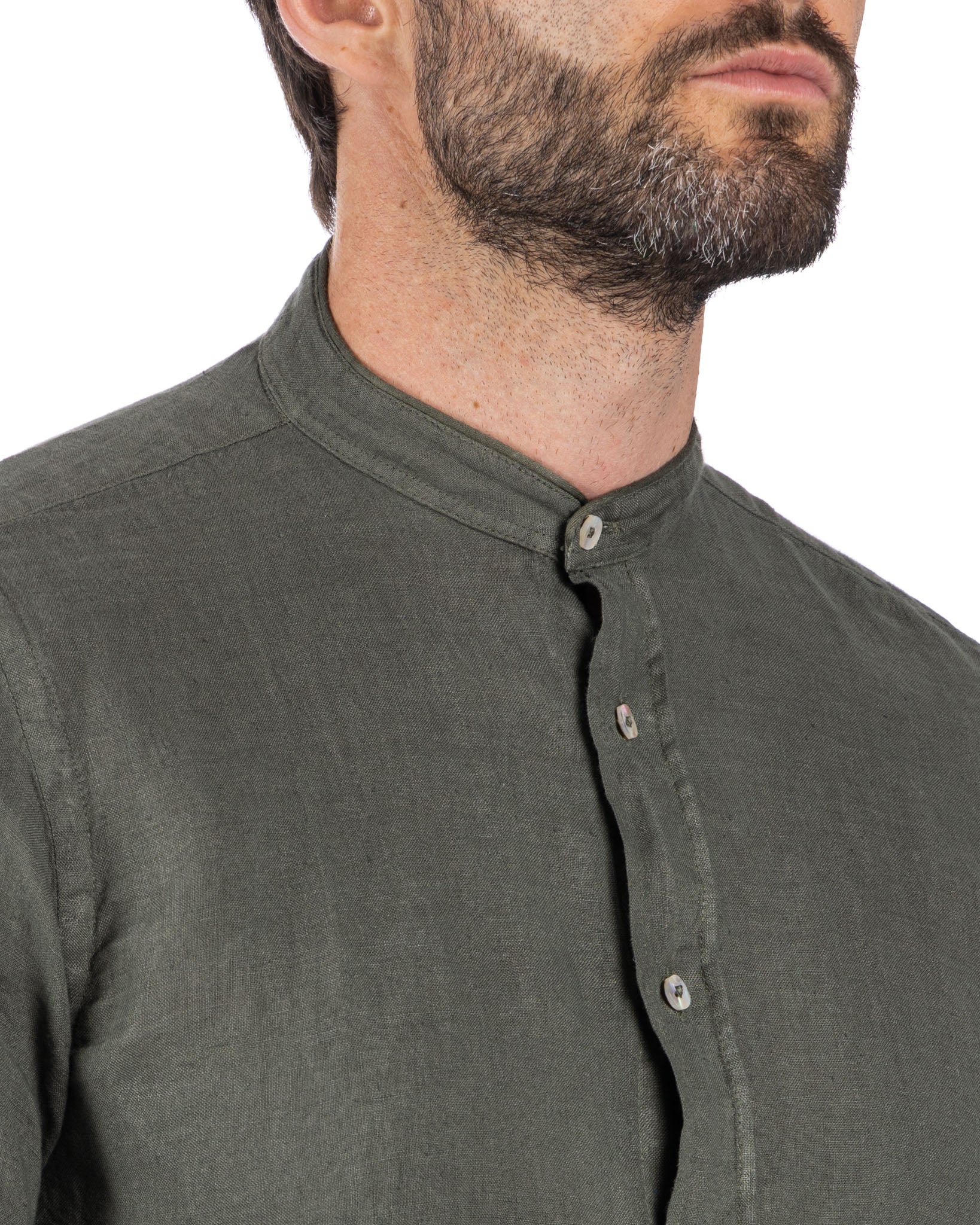 Nizza - chemise coréenne militaire en pur lin